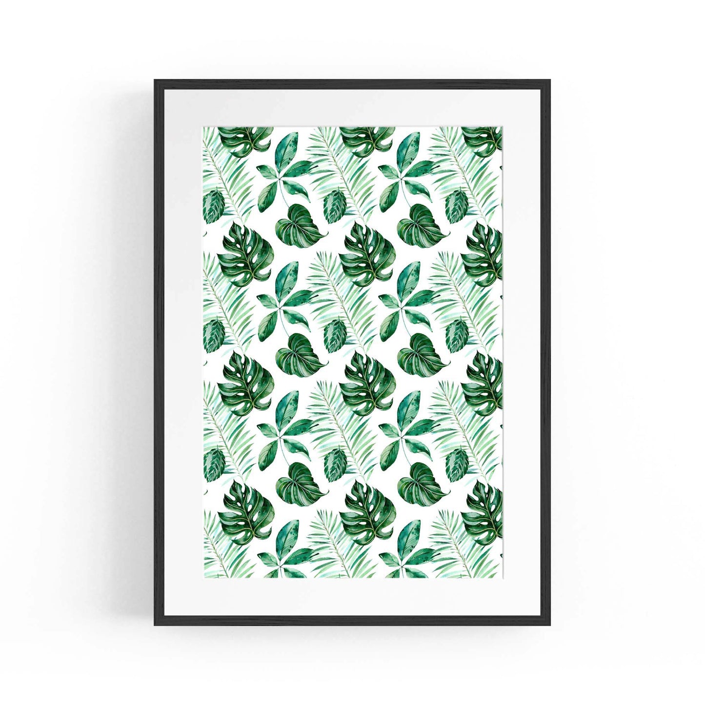 Green Leaves Pattern Nature Wall Art - The Affordable Art Company