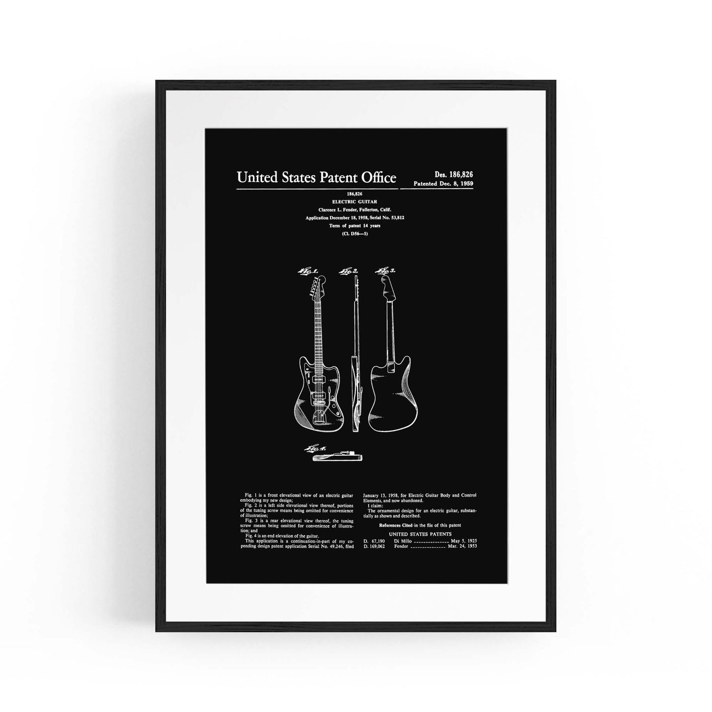 Vintage Guitar Patent Music Wall Art #3 - The Affordable Art Company
