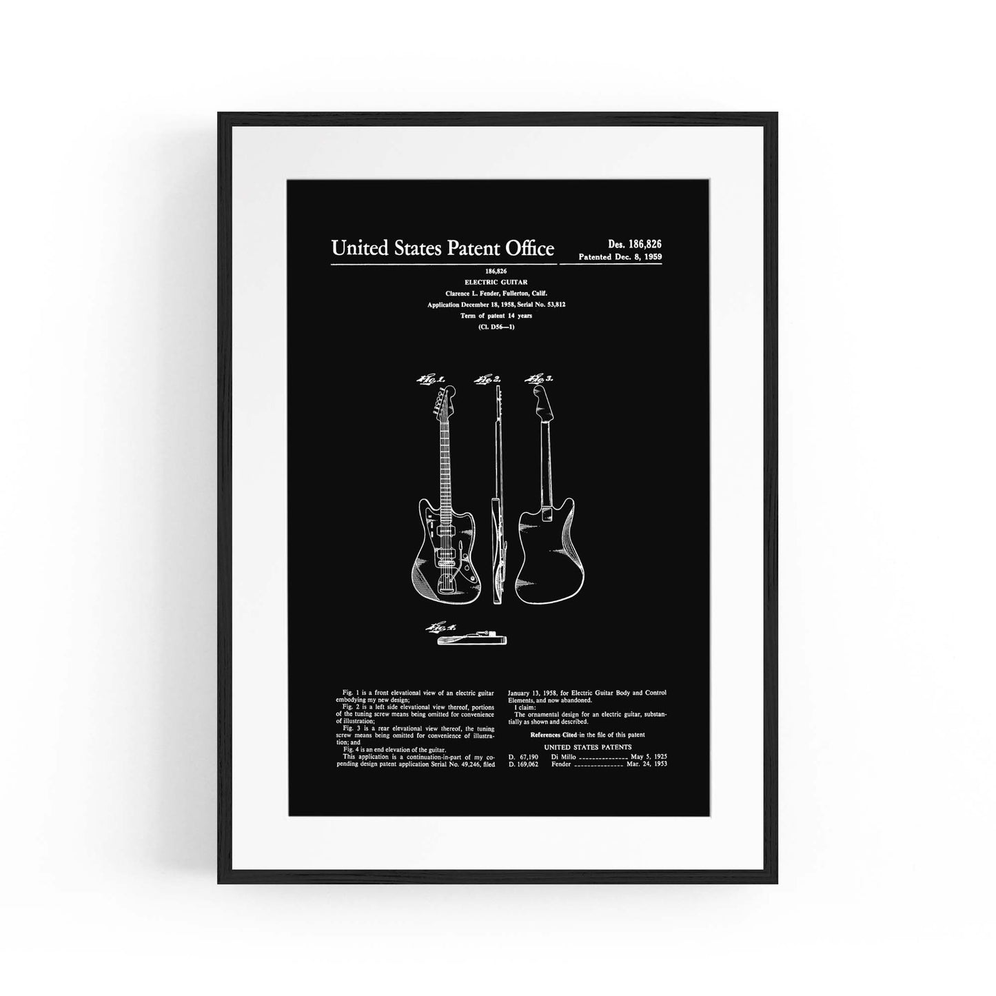 Vintage Guitar Patent Music Wall Art #3 - The Affordable Art Company