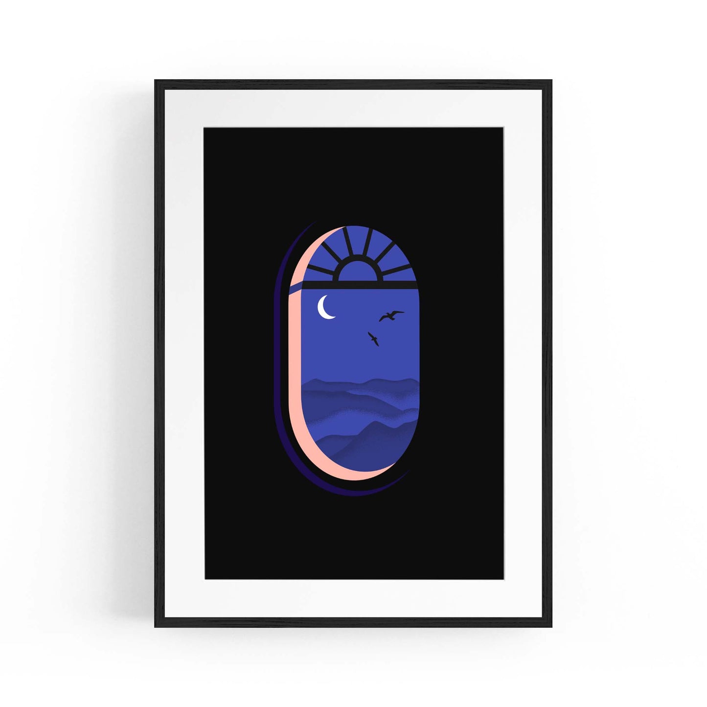 Retro Evening Window Minimal Wall Art - The Affordable Art Company