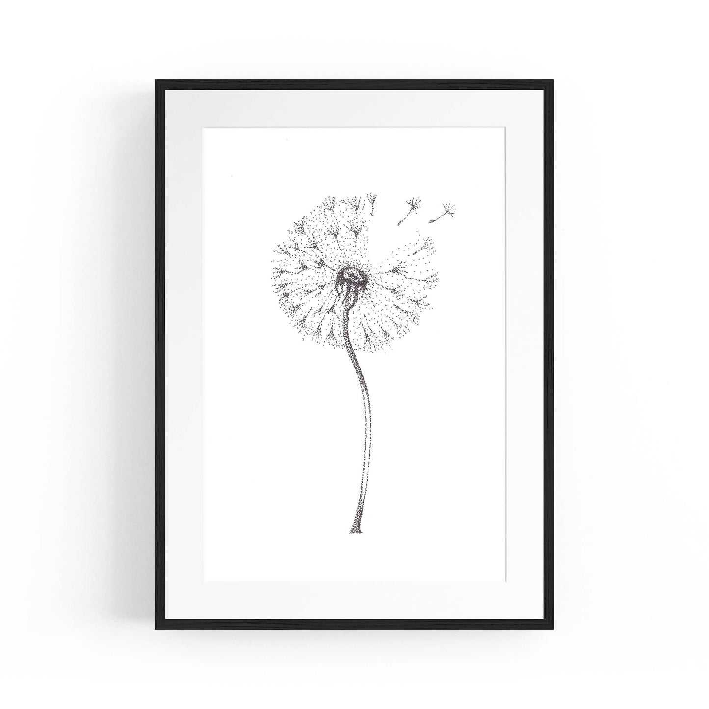 Dandelion Drawing Minimal Flower Wall Art #1 - The Affordable Art Company