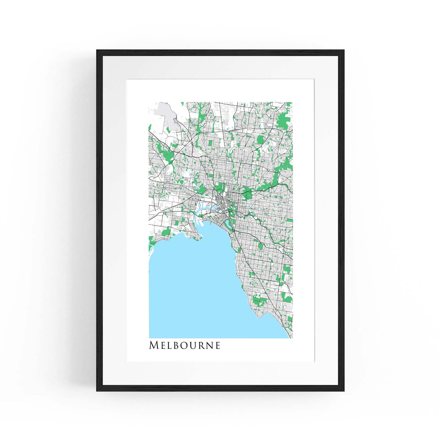 Minimal Melbourne Map Victoria Wall Art - The Affordable Art Company