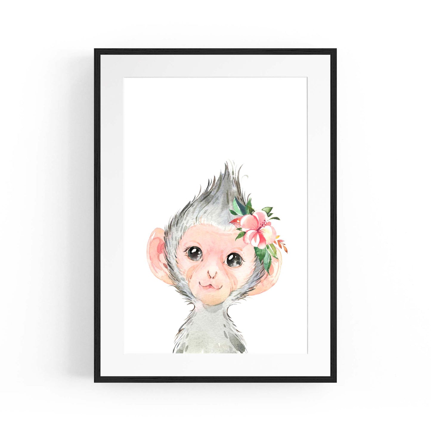 Cute Baby Monkey Nursery Animal Gift Wall Art - The Affordable Art Company