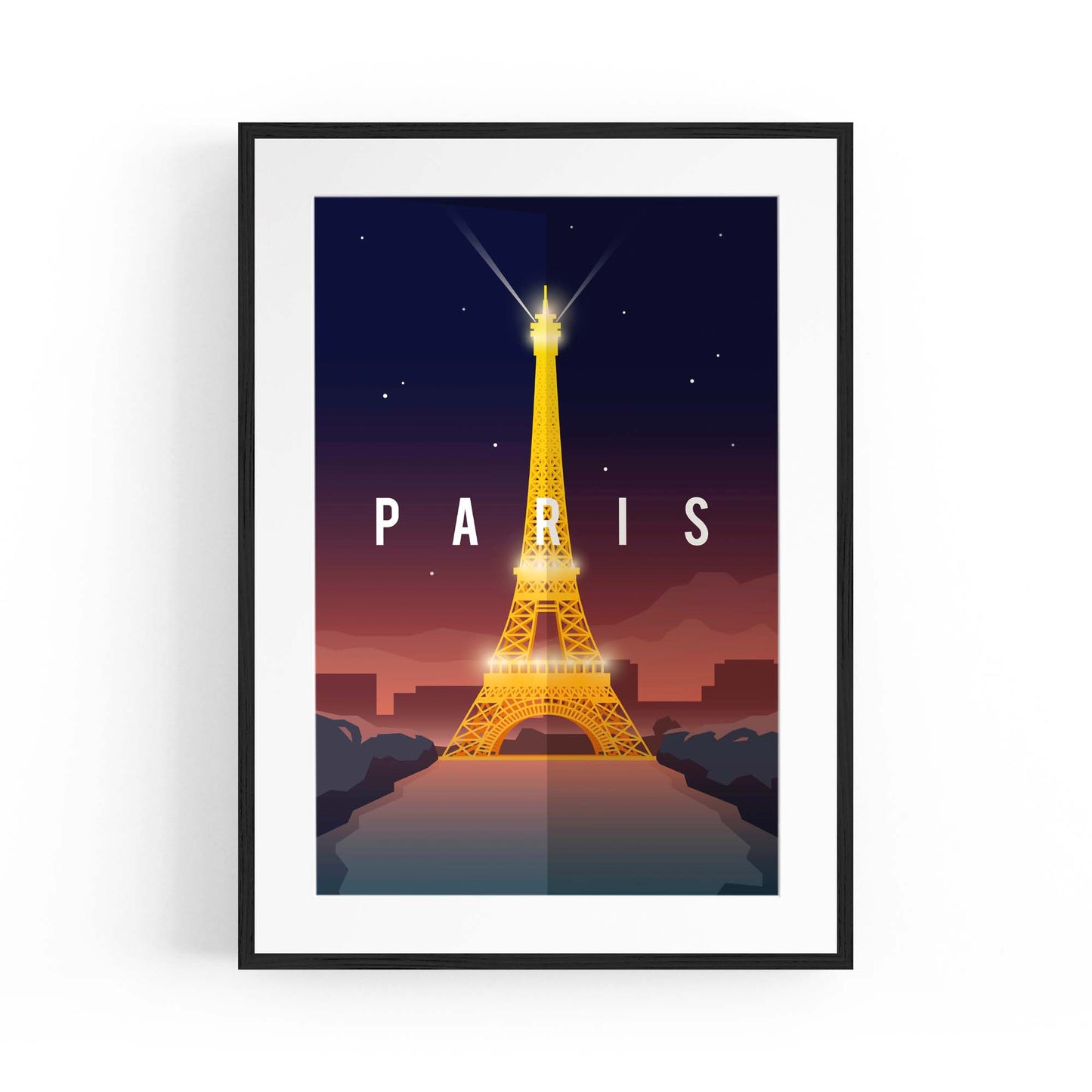 Retro Paris France Vintage Travel European Wall Art - The Affordable Art Company
