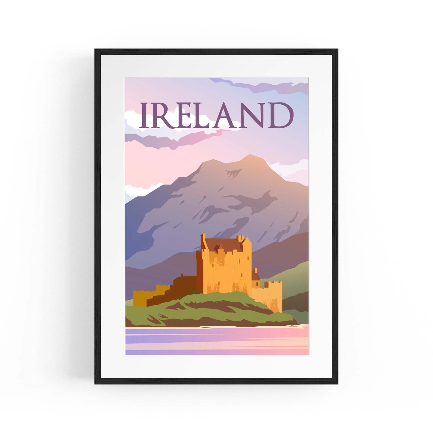 Retro Ireland European Travel Vintage Wall Art - The Affordable Art Company