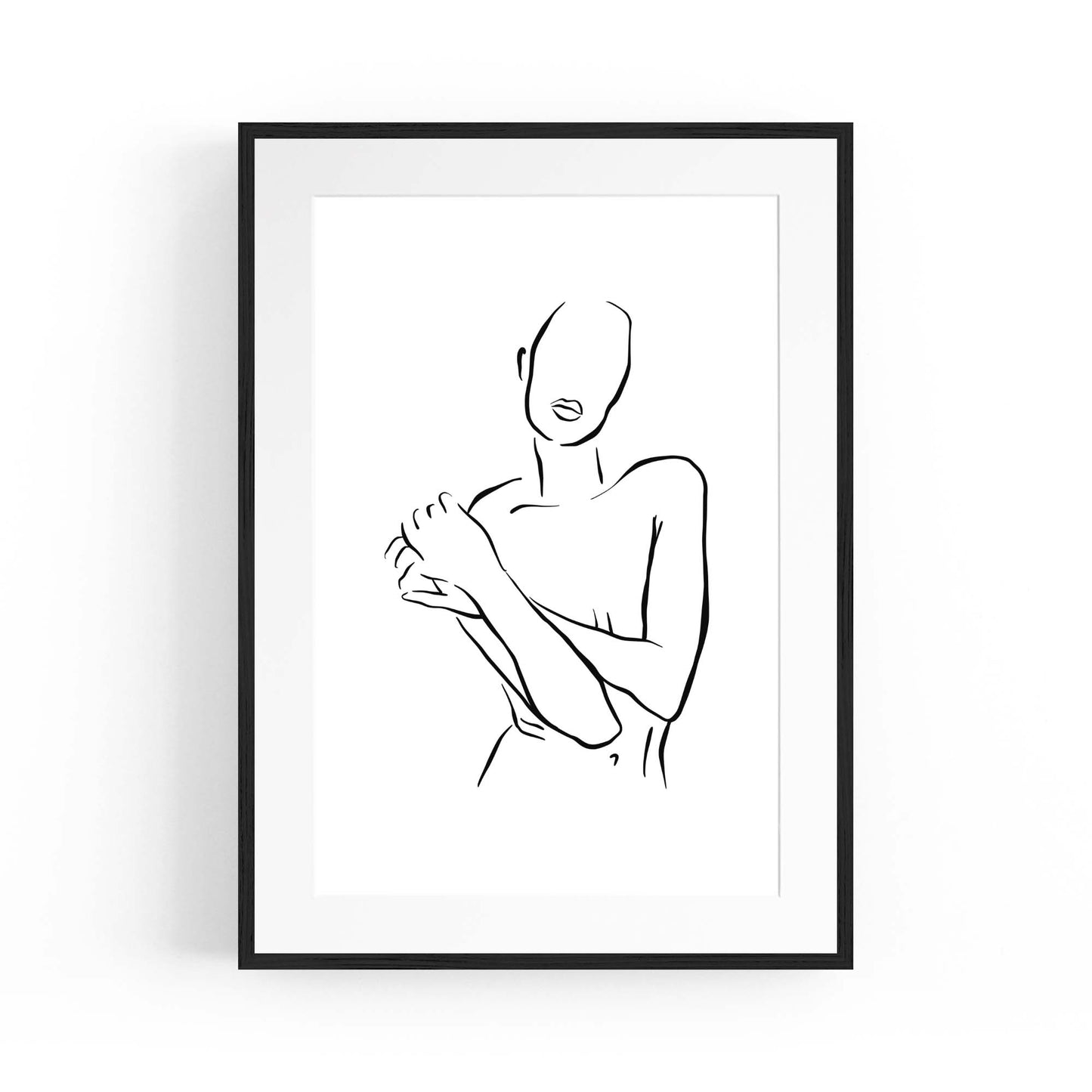 Nude Female Body Minimal Line Drawing Wall Art - The Affordable Art Company