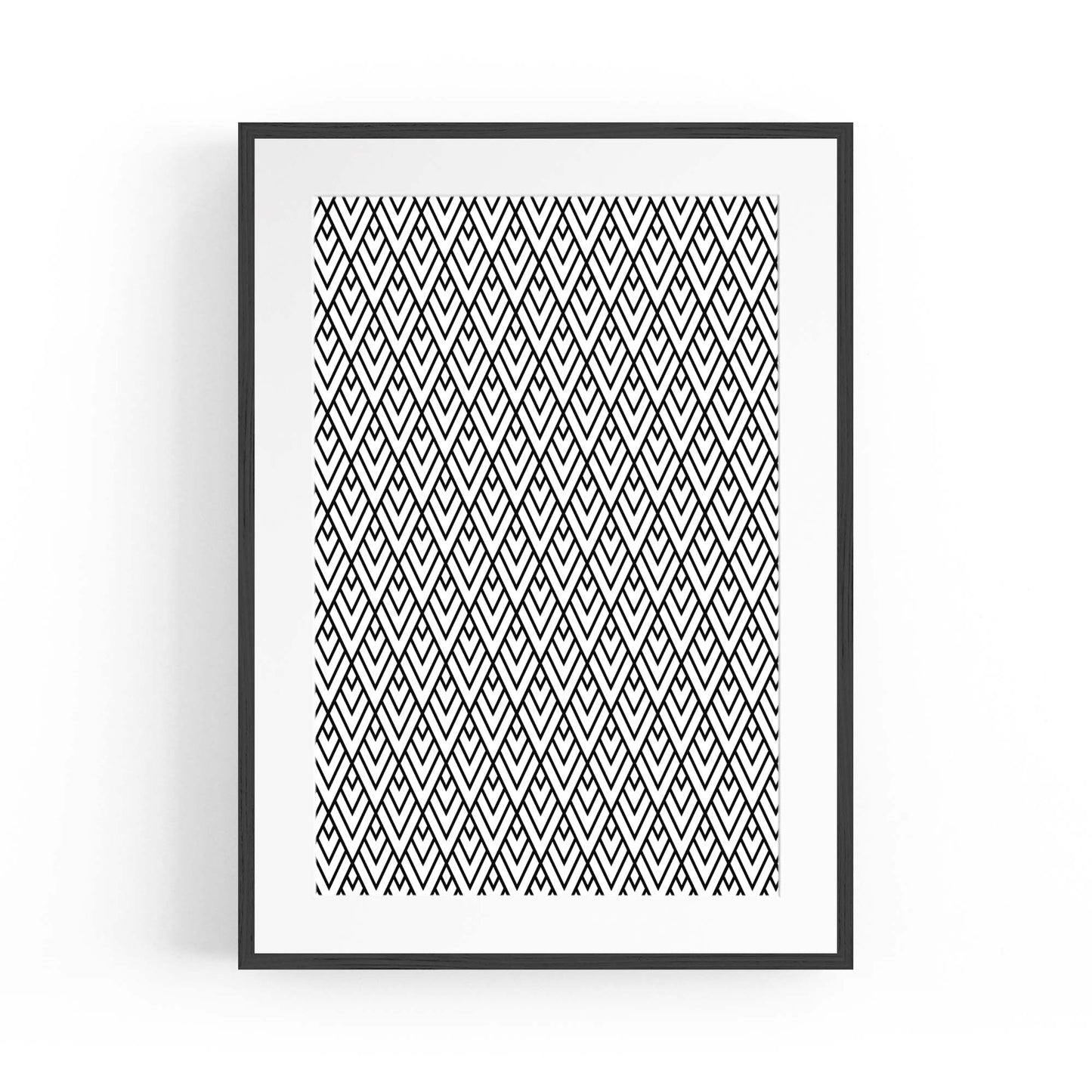 Minimal Geometric Pattern Black & White Wall Art #2 - The Affordable Art Company