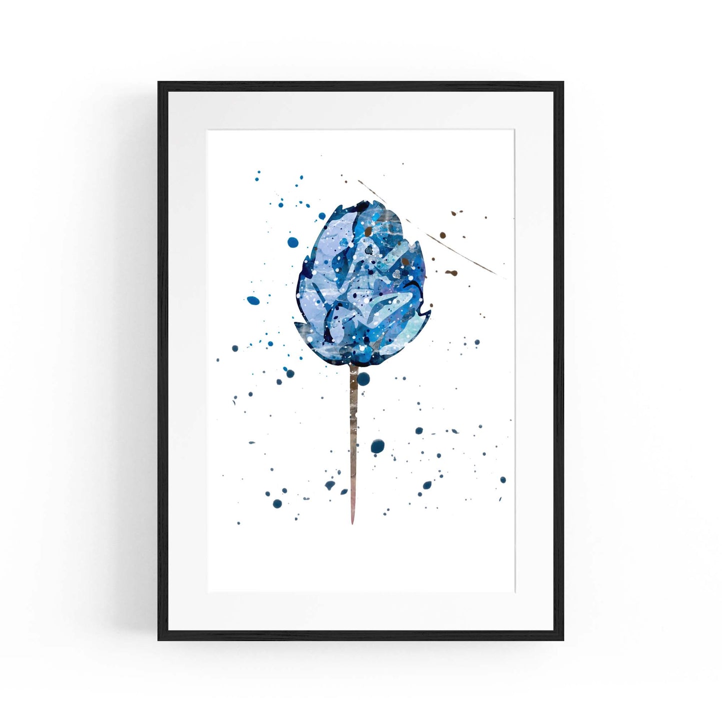 Scandi Blue Flower Design Minimal Kitchen Wall Art #2 - The Affordable Art Company