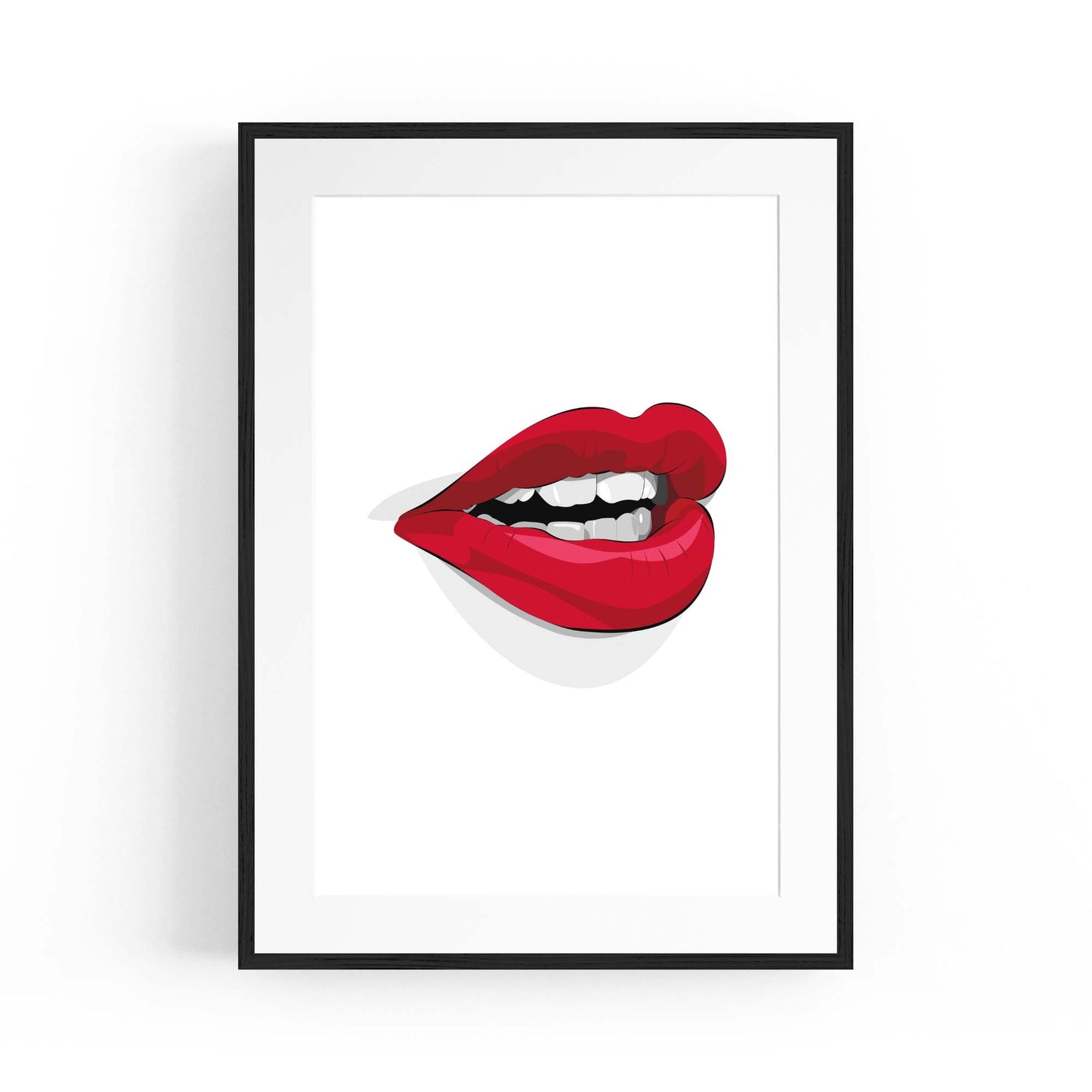Red Lips Fashion Girls Bedroom Wall Art - The Affordable Art Company