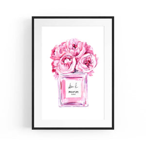 Pink Minimal Perfume Bottle Fashion Wall Art #1 - The Affordable Art Company