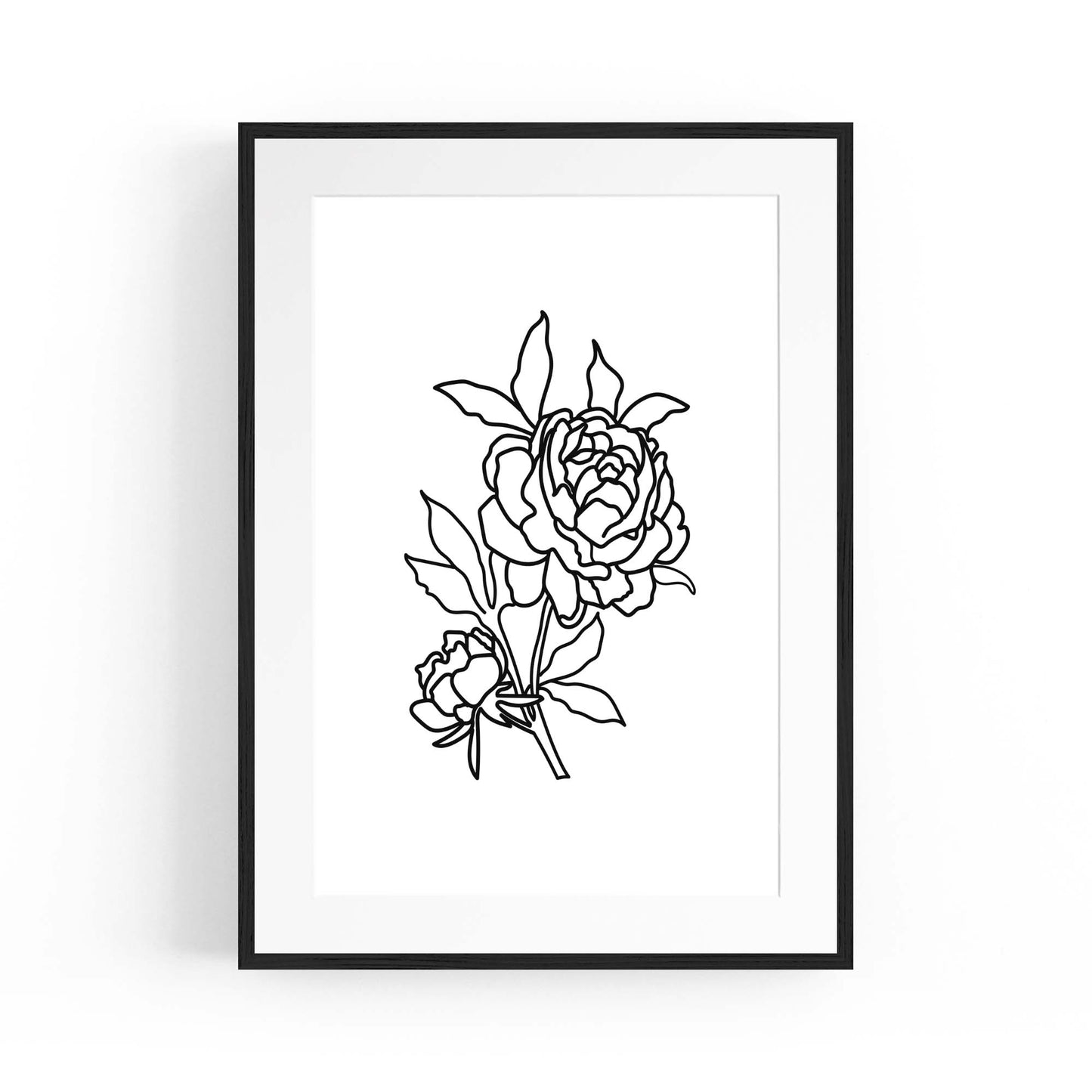 Rose Flower Line Drawing Minimal Kitchen Wall Art #3 - The Affordable Art Company