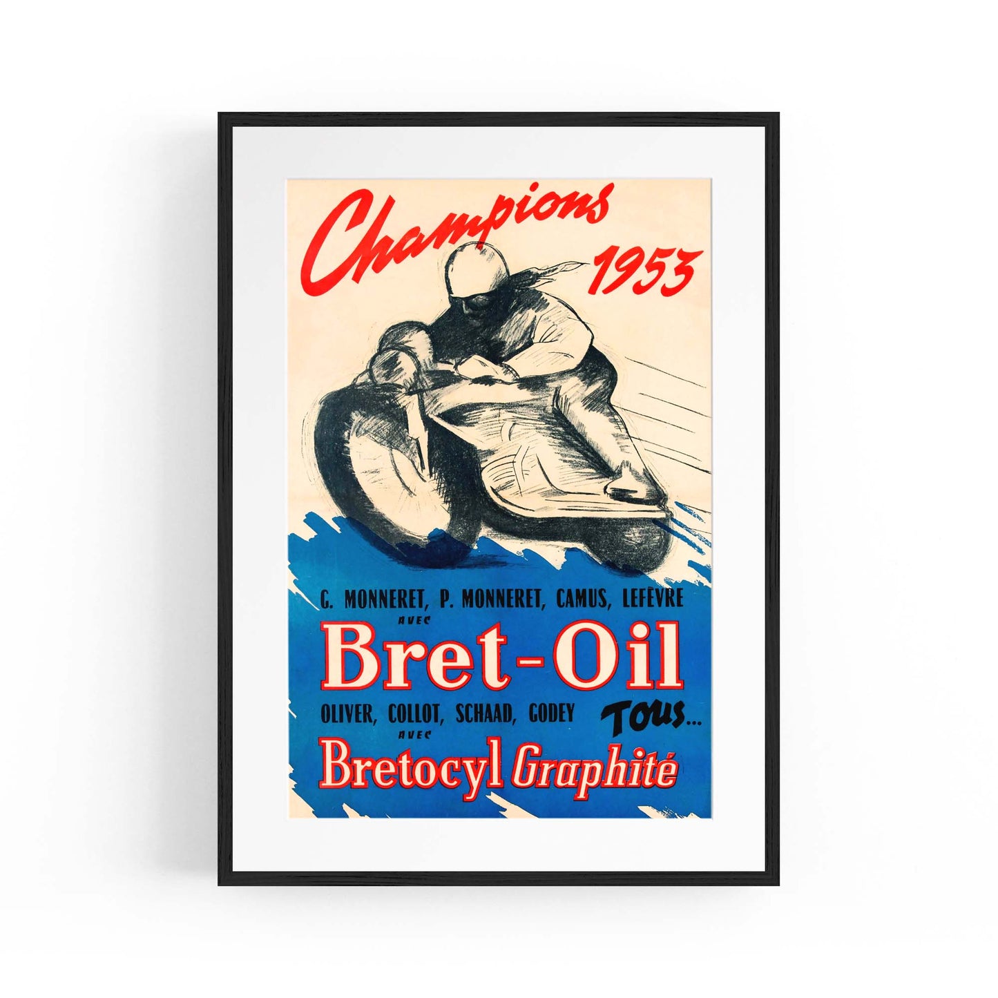 French Bret-Oil Vintage Advert Garage Wall Art - The Affordable Art Company