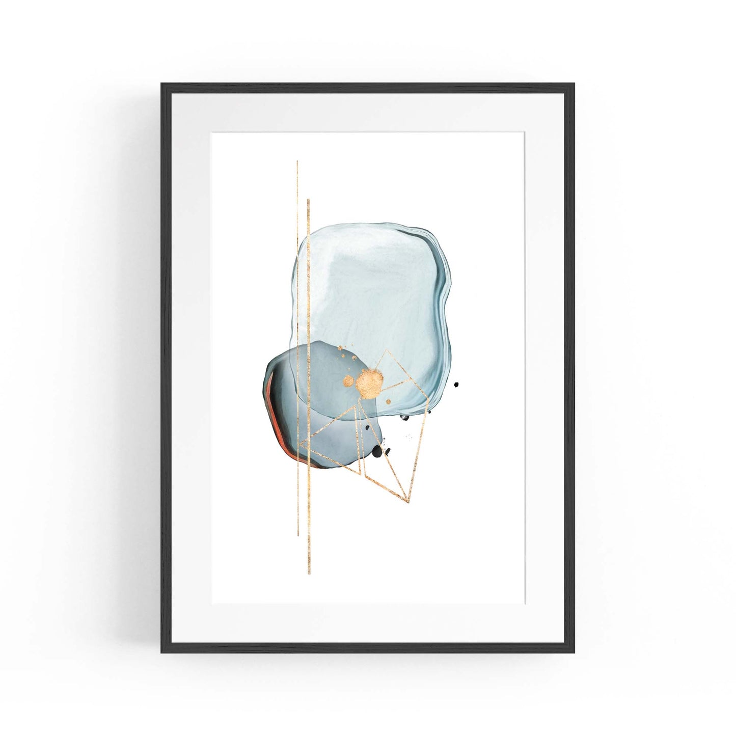 Blue Abstract Painting Minimal Modern Wall Art #1 - The Affordable Art Company