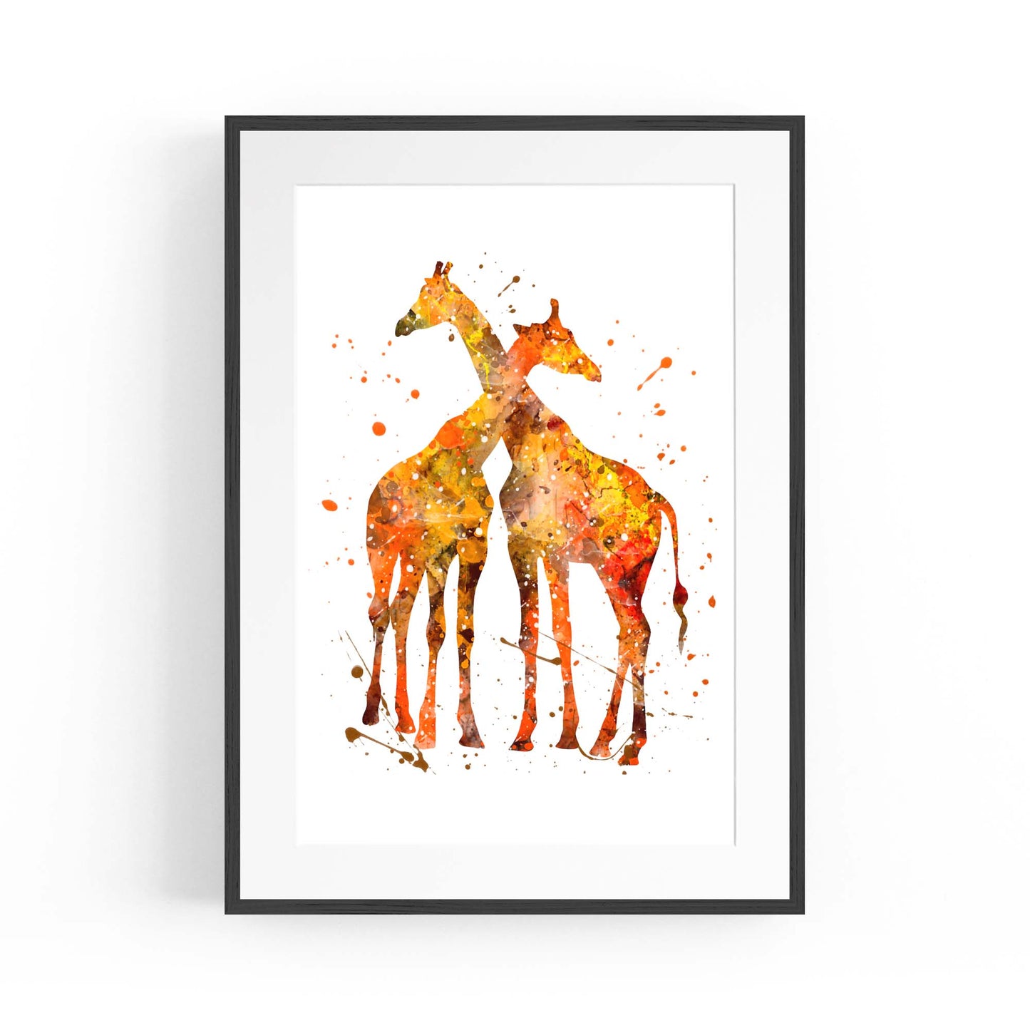 Giraffe Couple Romantic Wildlife Nursery Wall Art - The Affordable Art Company