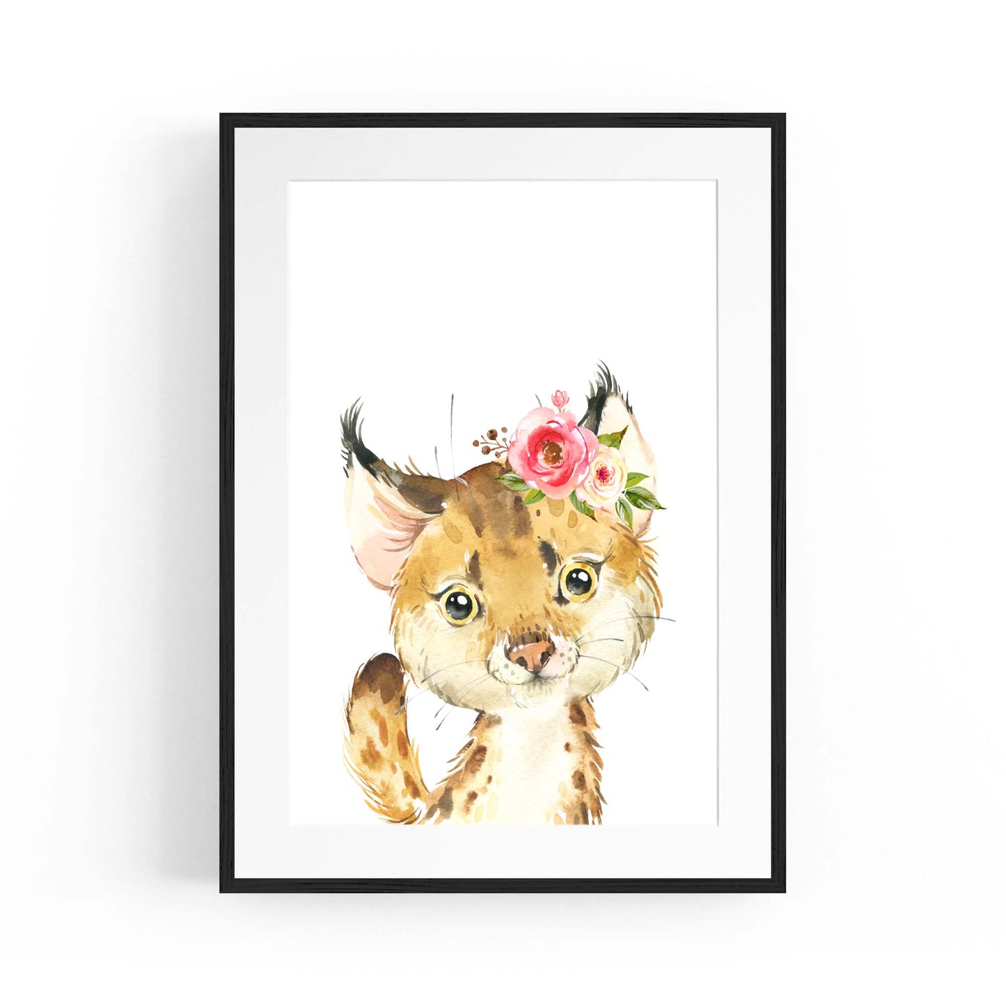 Cute Baby Bobcat Nursery Animal Gift Wall Art - The Affordable Art Company