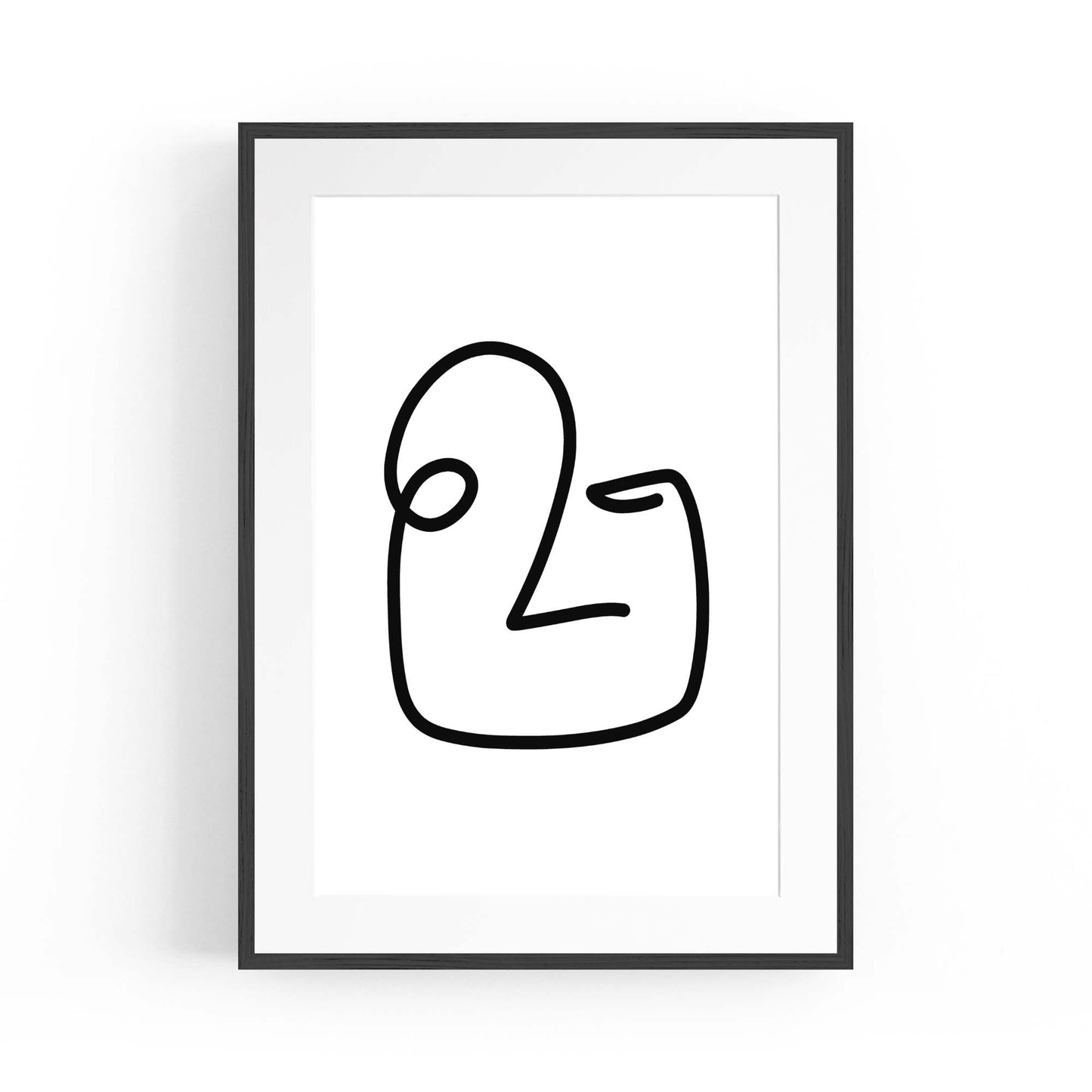 Minimal Abstract Line Face Modern Wall Art #1 - The Affordable Art Company