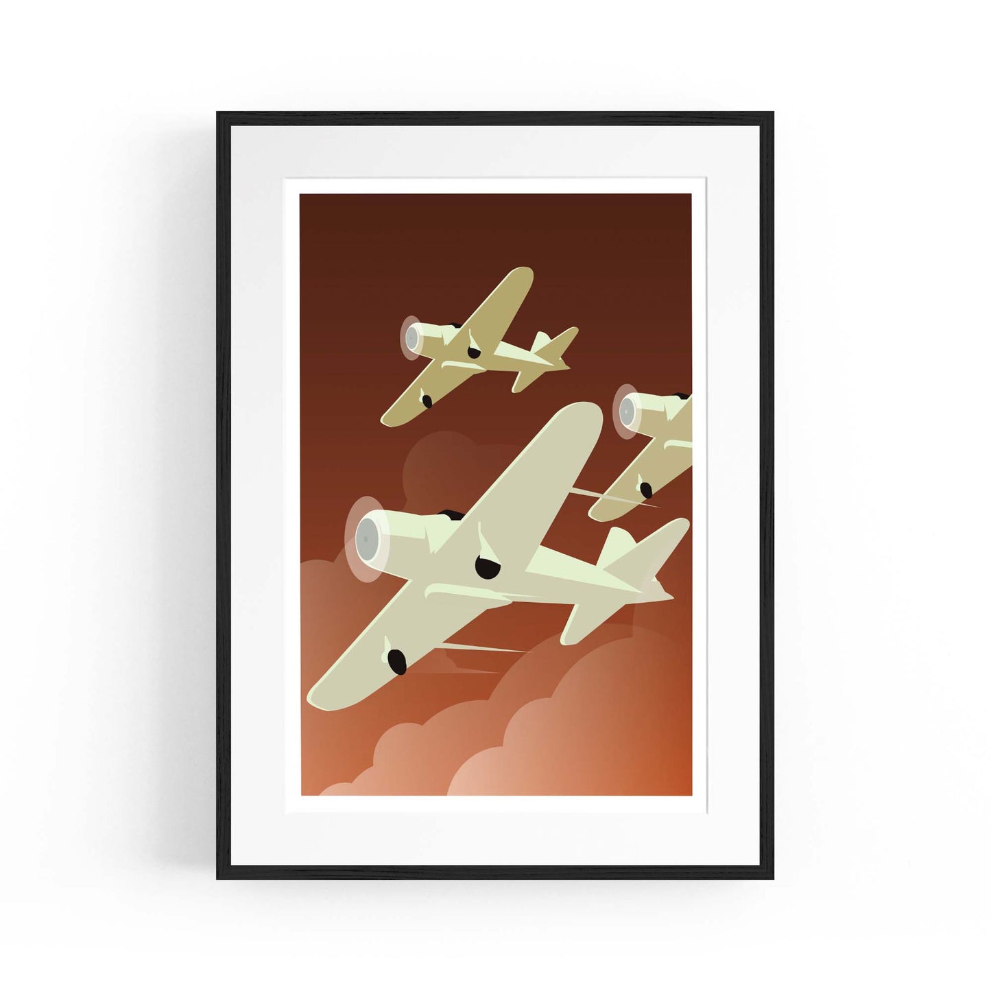 Art Deco Airplanes Vintage Retro New York Wall Art - The Affordable Art Company