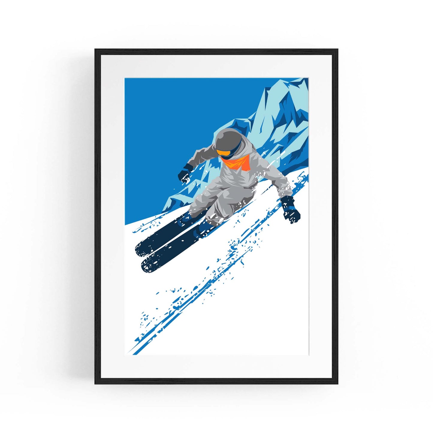 Retro Ski Winter Vintage Snow Cabin Wall Art #1 - The Affordable Art Company