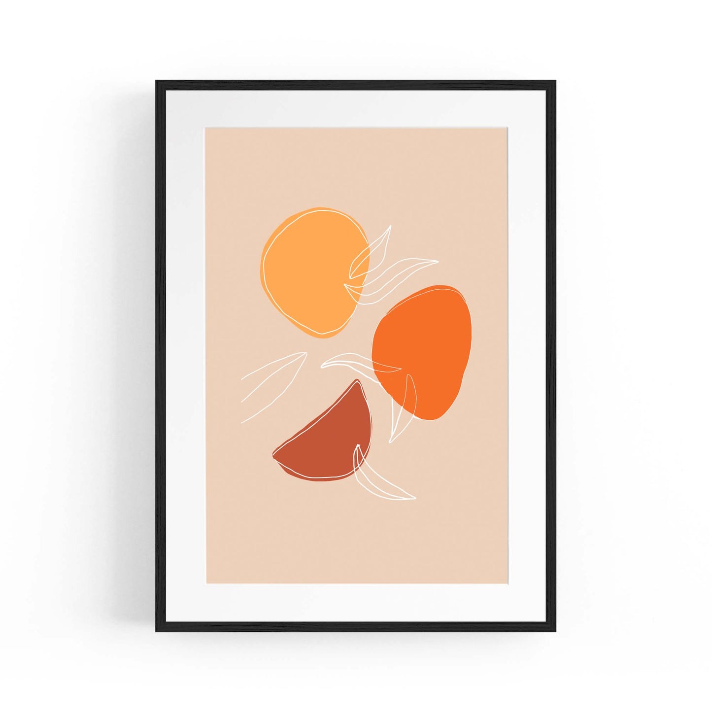 Retro Peach Fruit Kitchen Cafe Style Pastel Wall Art #1 - The Affordable Art Company