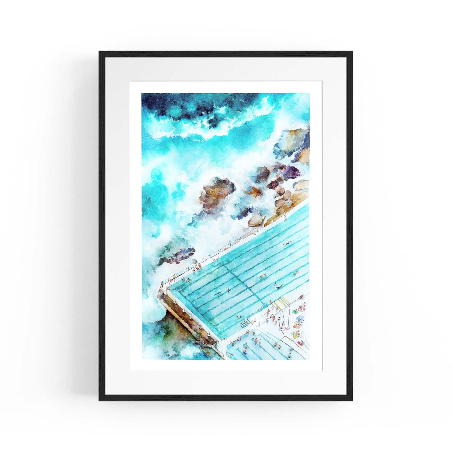 Bondi Sea Baths Sydney Painting Artwork Wall Art - The Affordable Art Company