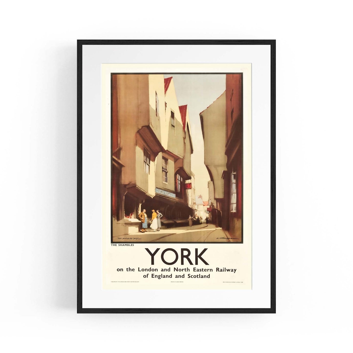 The Shambles York Vintage Travel Advert Wall Art - The Affordable Art Company