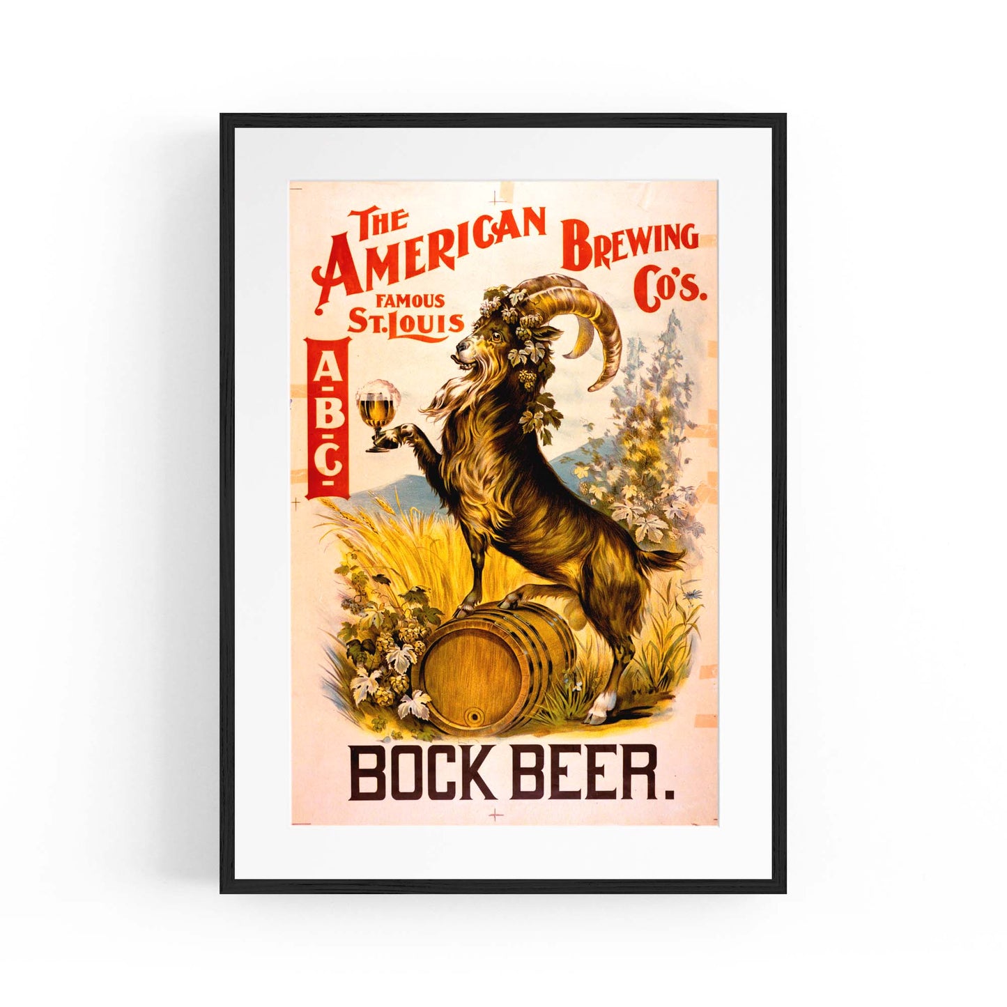American Bock Beer Vintage Man Cave Wall Art - The Affordable Art Company