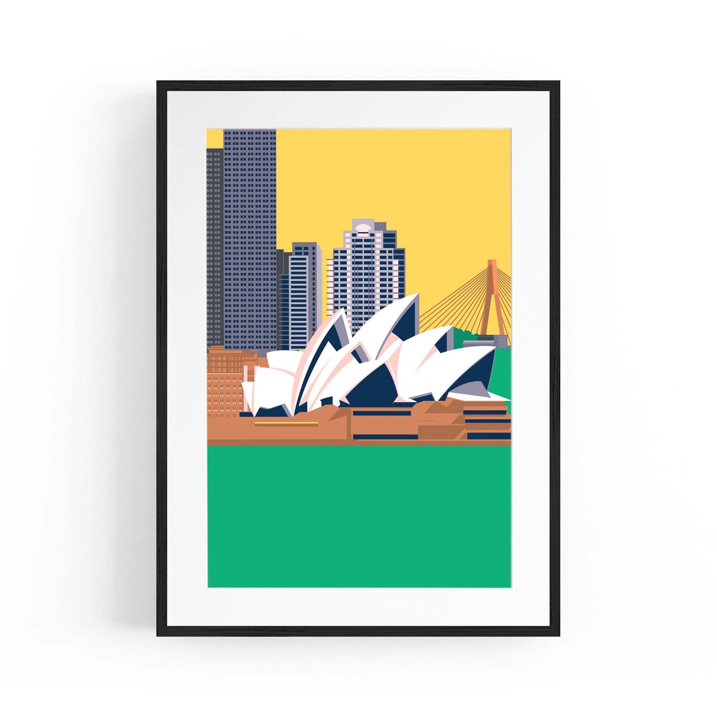 Retro Sydney Opera House Vintage Travel Wall Art - The Affordable Art Company