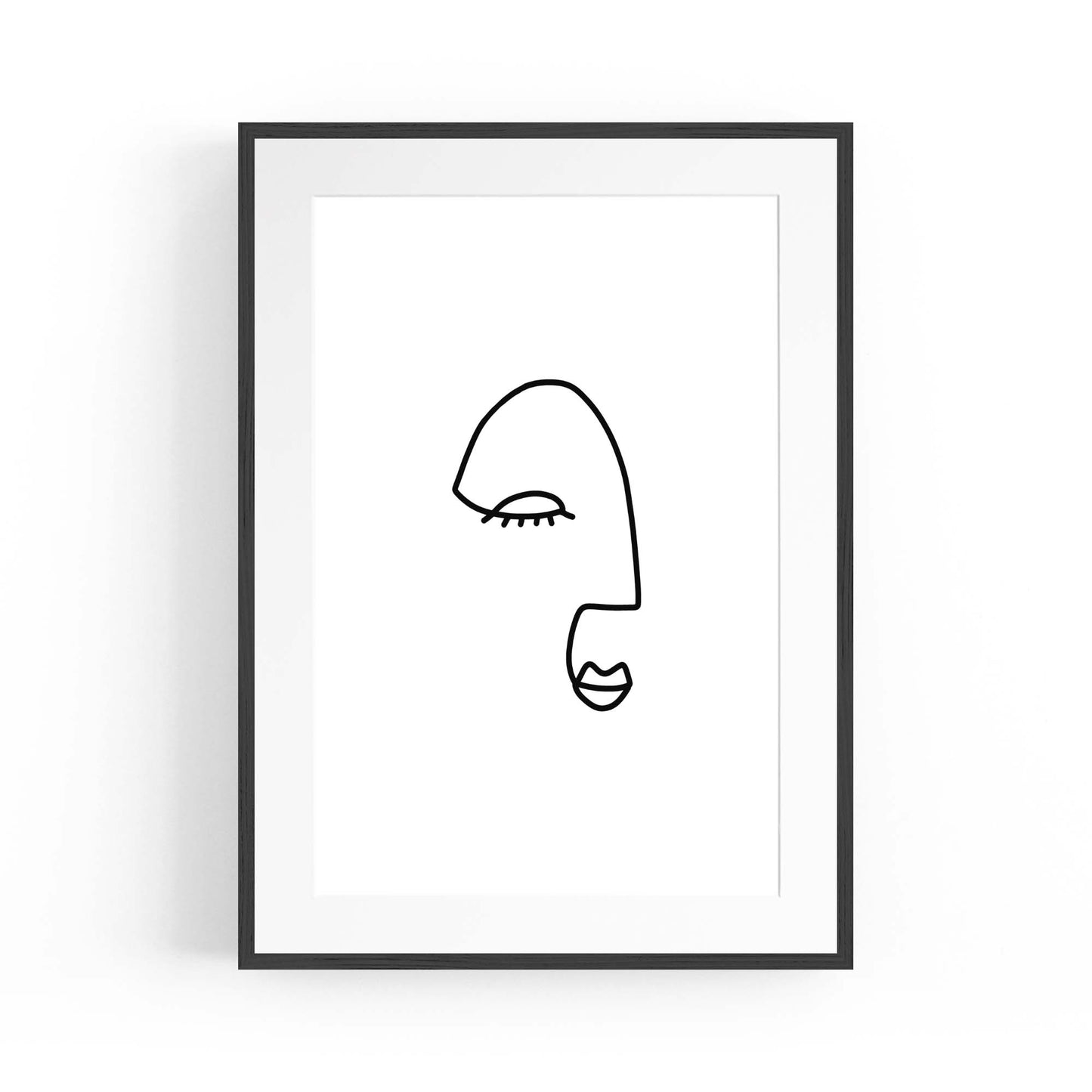 Minimal Abstract Line Face Modern Wall Art #8 - The Affordable Art Company