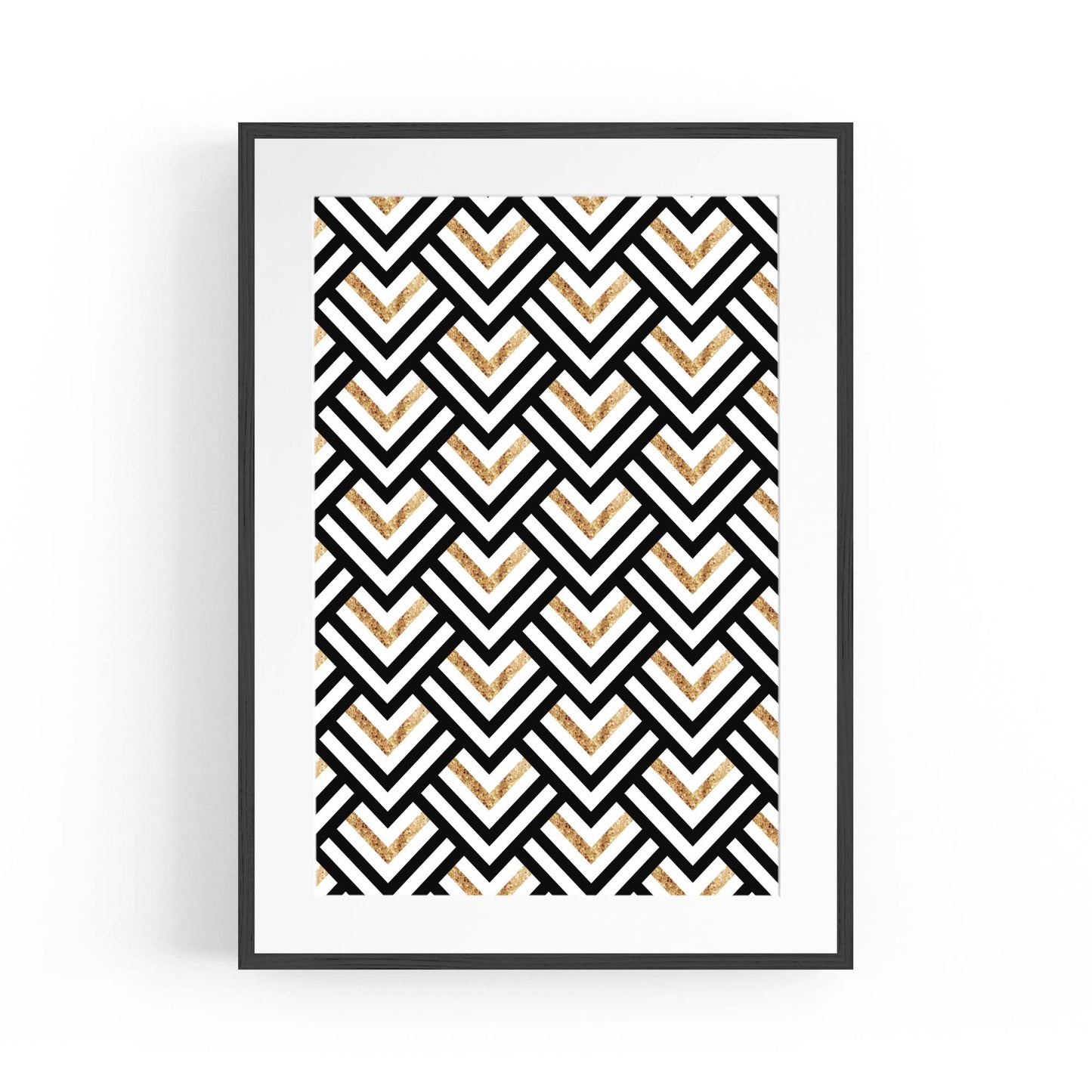 Geometric Pattern Abstract Black & White Wall Art #4 - The Affordable Art Company