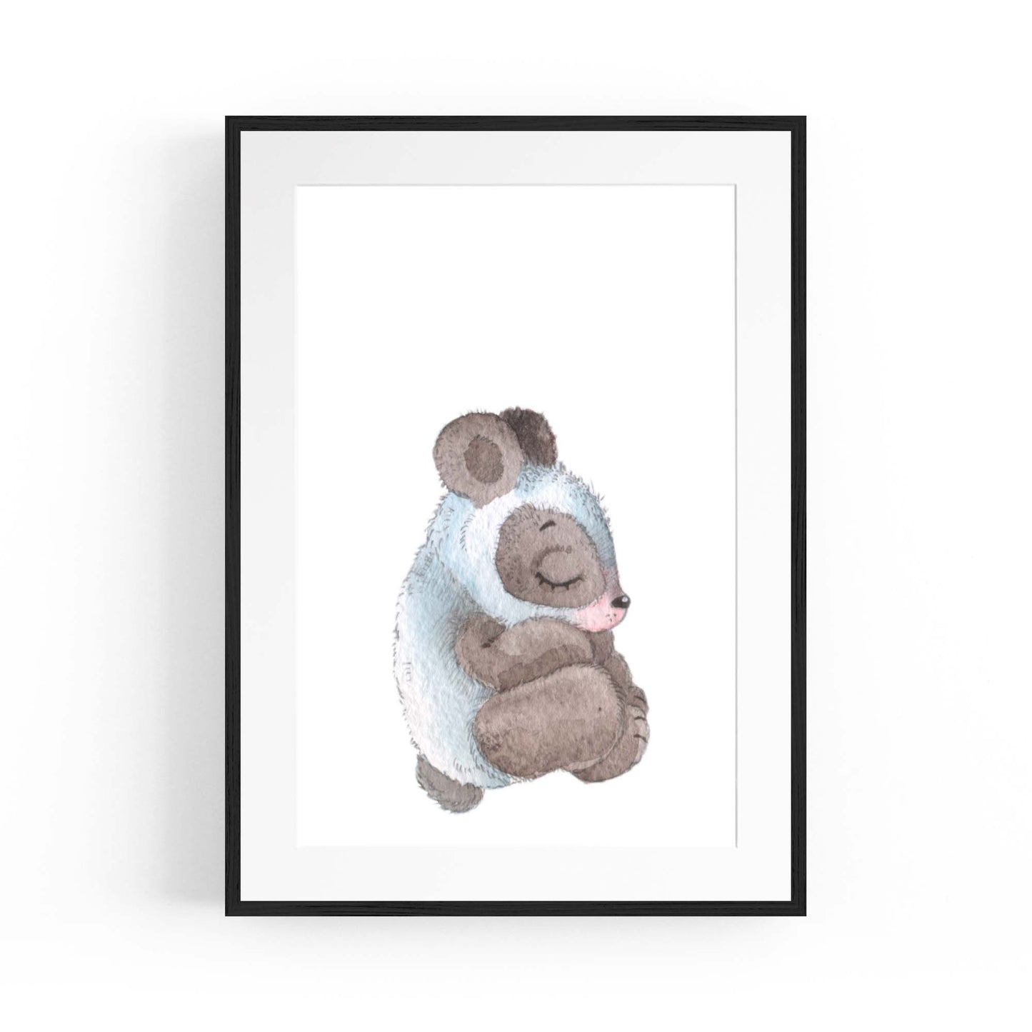 Cute Sleeping Bear Cartoon Animal Nursery Wall Art - The Affordable Art Company