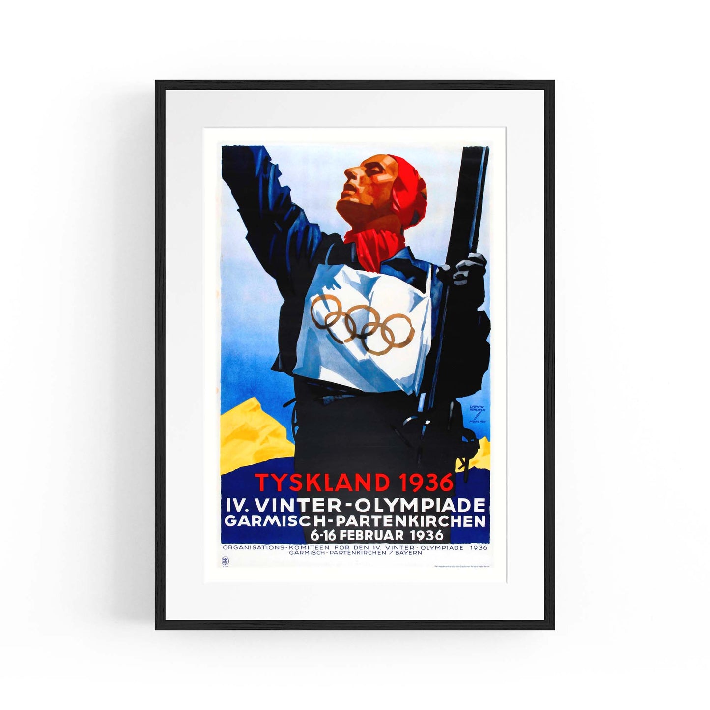 Olympic Games Germany (1936) Vintage Wall Art - The Affordable Art Company