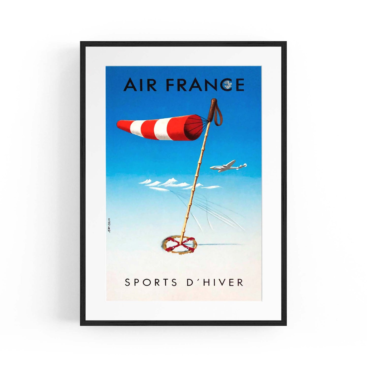 Winter Sports by Air France Vintage Travel Advert Wall Art - The Affordable Art Company