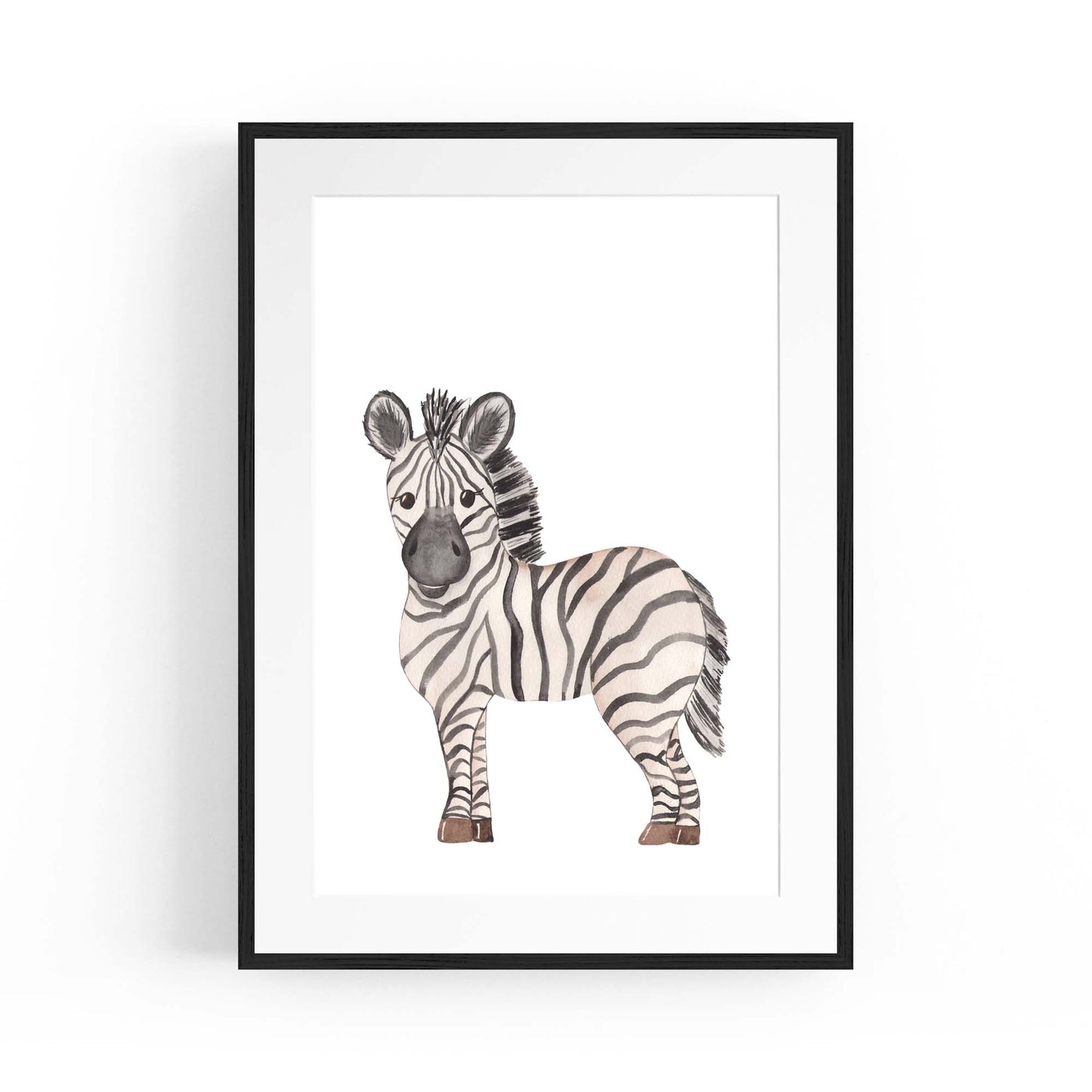 Cartoon Zebra Cute Nursery Baby Animal Art #2 - The Affordable Art Company