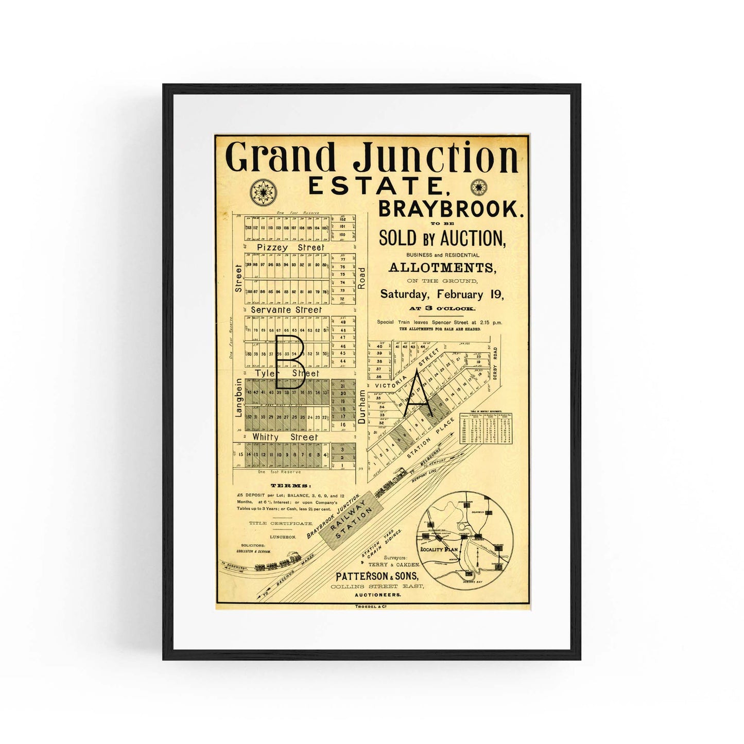 Braybrook Melbourne Vintage Real Estate Advert Art - The Affordable Art Company