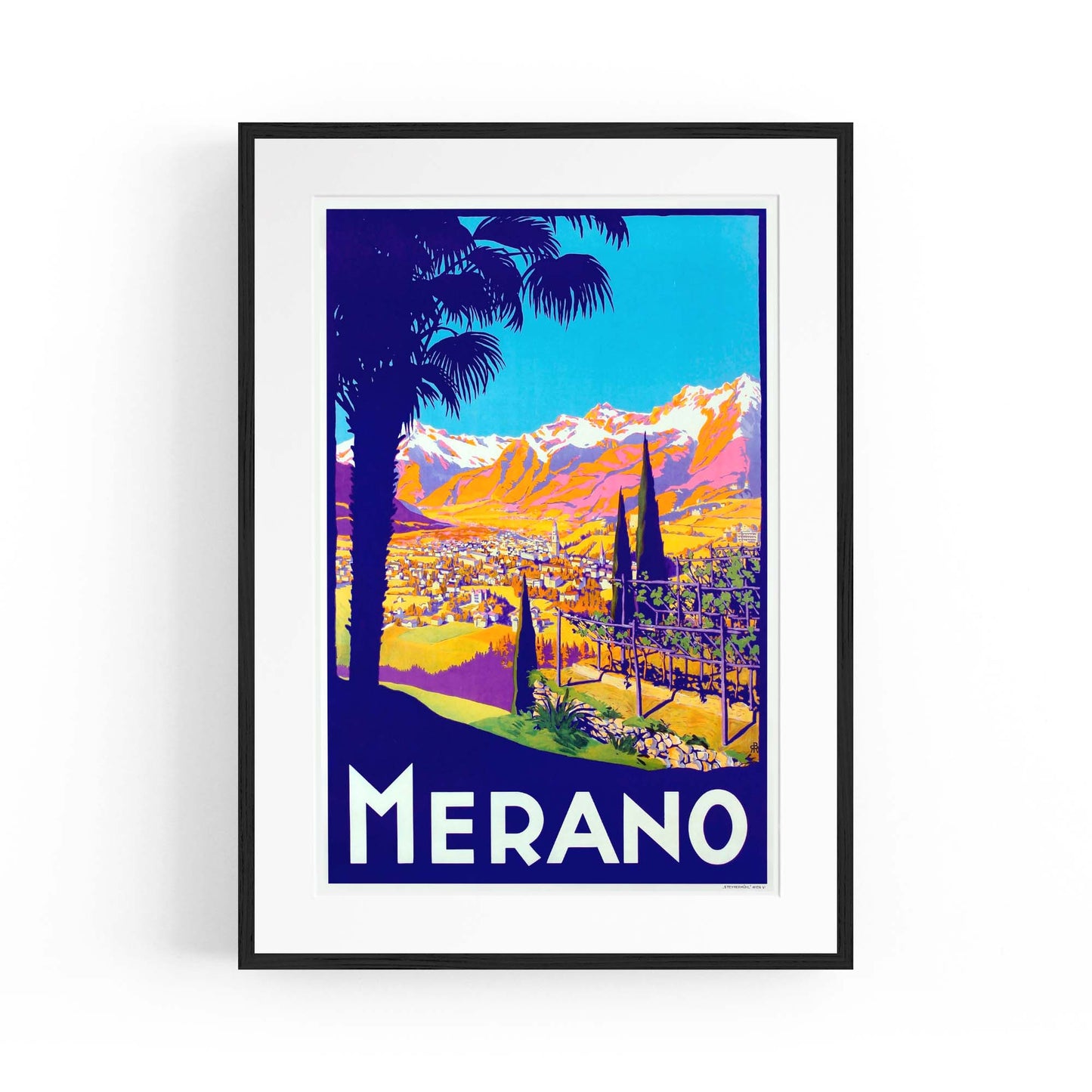 Merano, Italy Vintage Travel Advert Wall Art - The Affordable Art Company