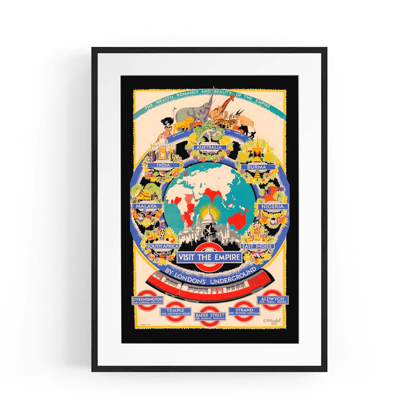 British Empire London Underground Vintage Wall Art - The Affordable Art Company