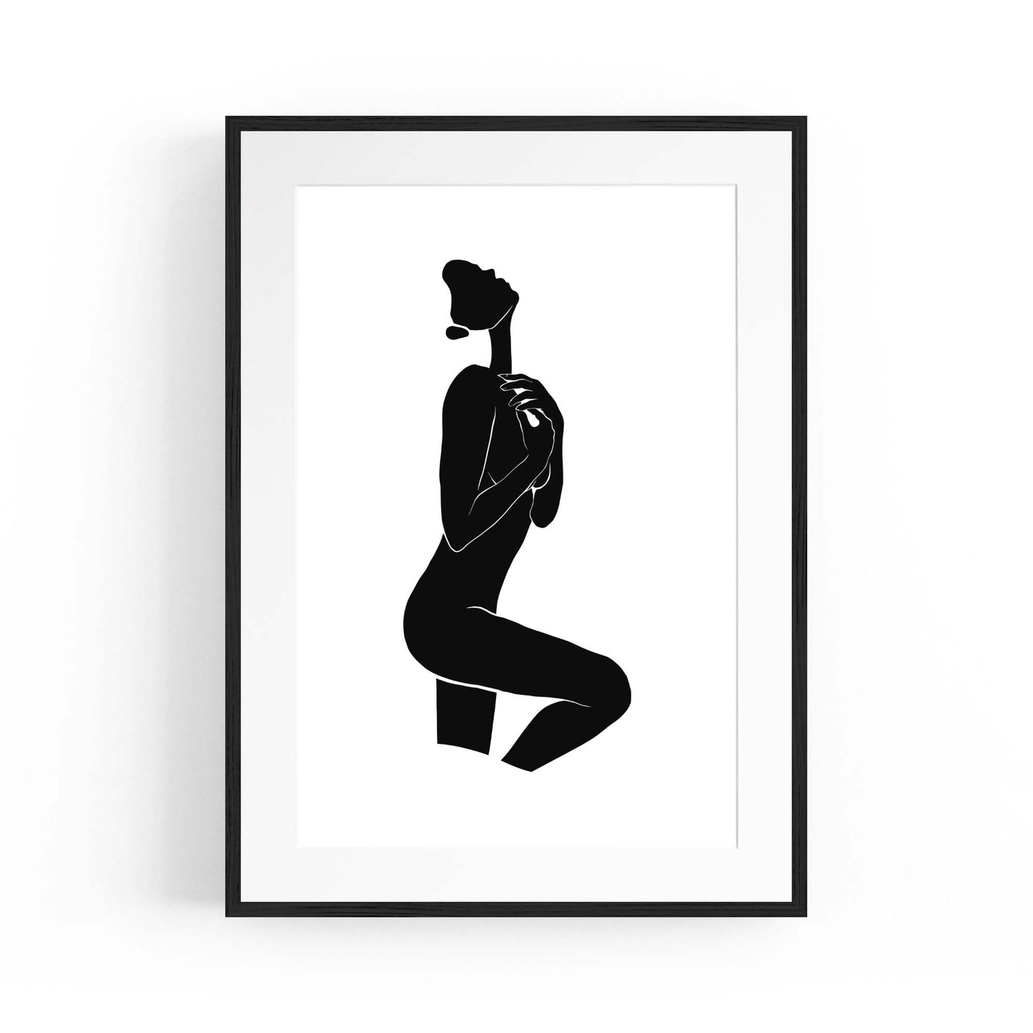 Minimal Nude Woman Female Shape Wall Art - The Affordable Art Company