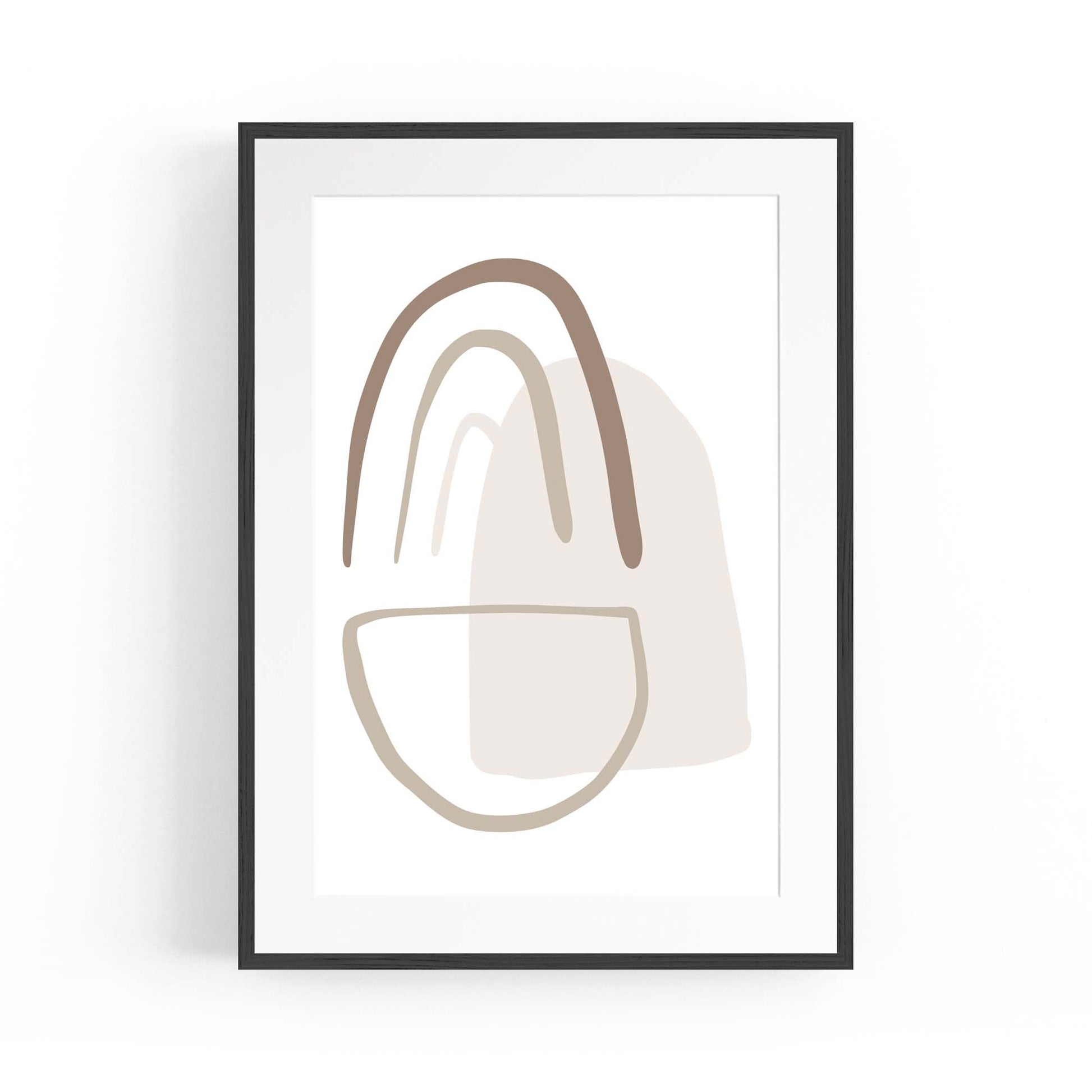 Minimal Black & White Shapes Abstract Wall Art #7 - The Affordable Art Company