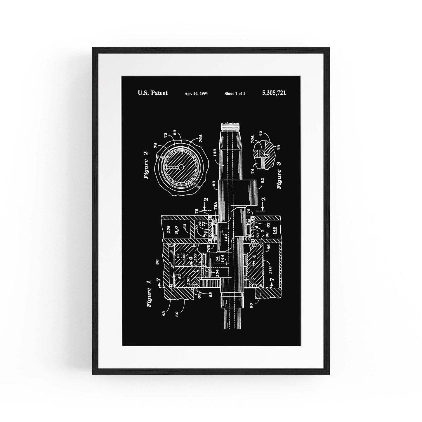Vintage Rotary Engine Patent Engineering Wall Art #1 - The Affordable Art Company