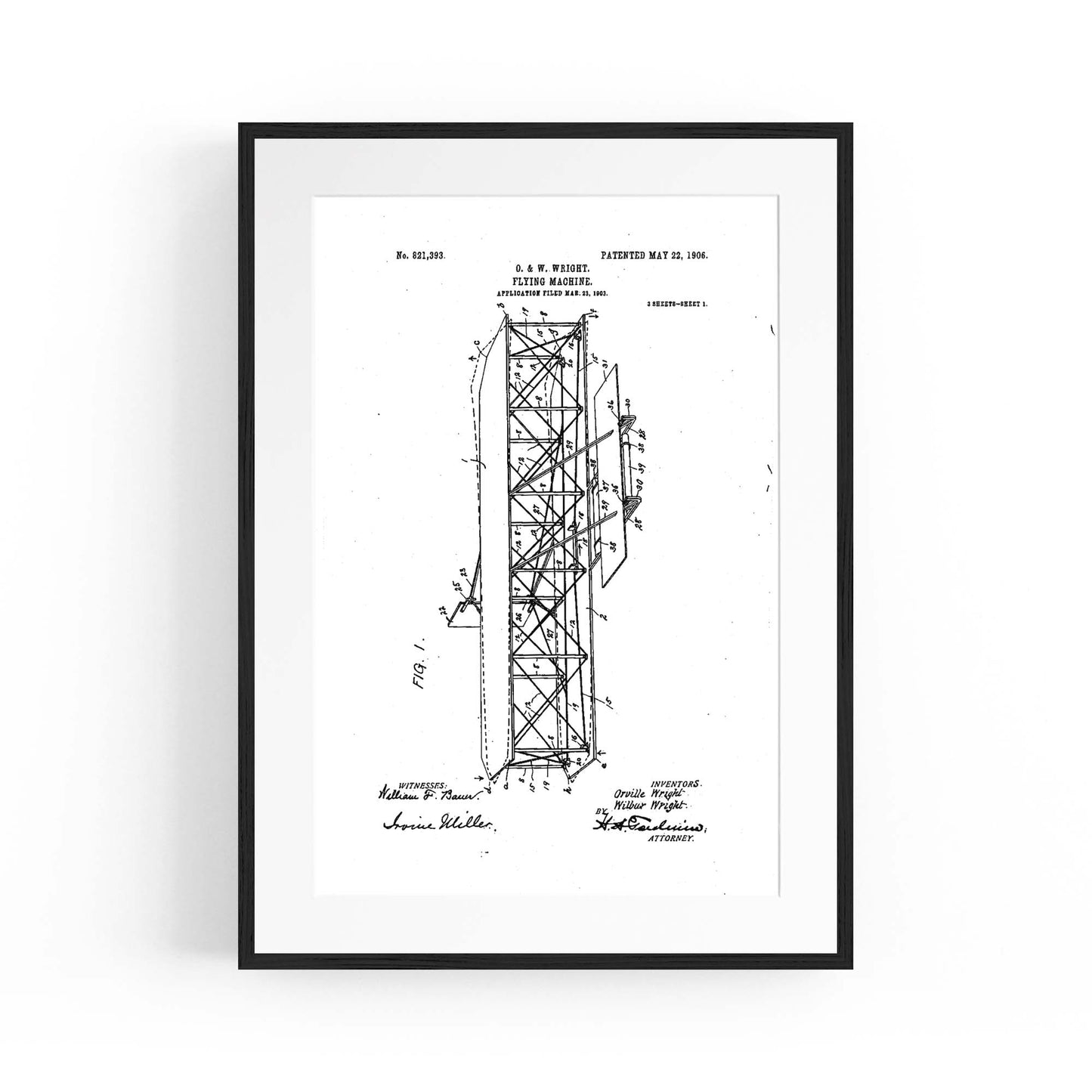 Airplane Patent Vintage Minimal Man Cave Wall Art #9 - The Affordable Art Company
