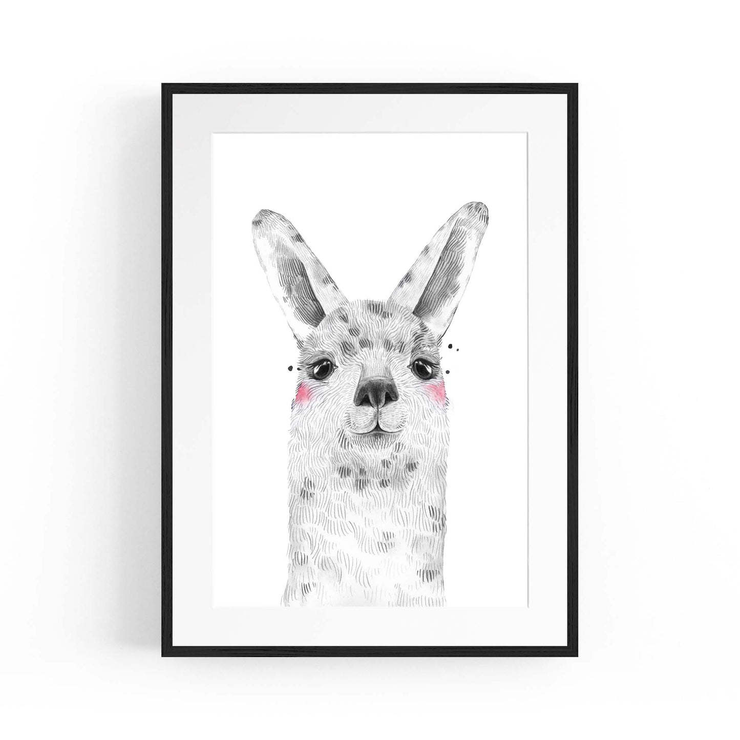 Cute Blushing Baby Alpaca Nursery Animal Wall Art - The Affordable Art Company
