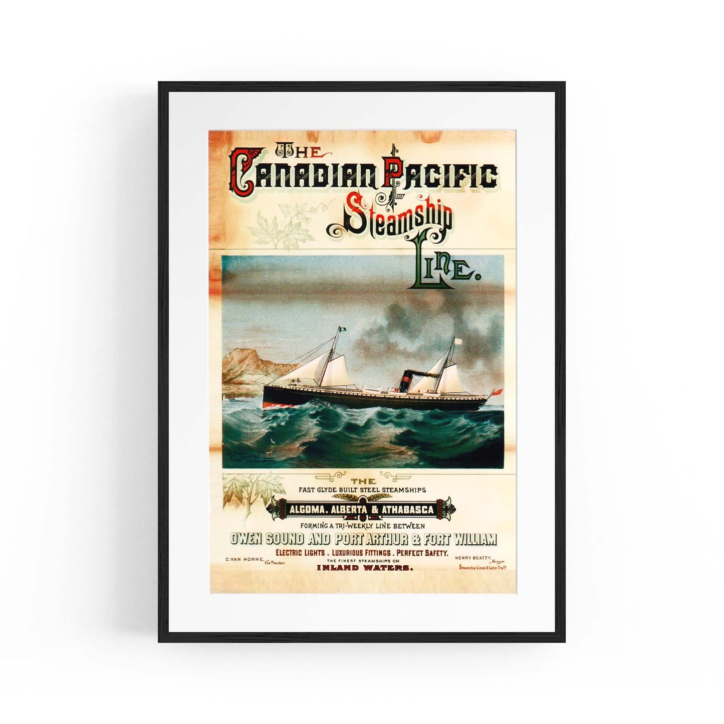 Canadian Pacific Vintage Shipping Advert Wall Art #8 - The Affordable Art Company