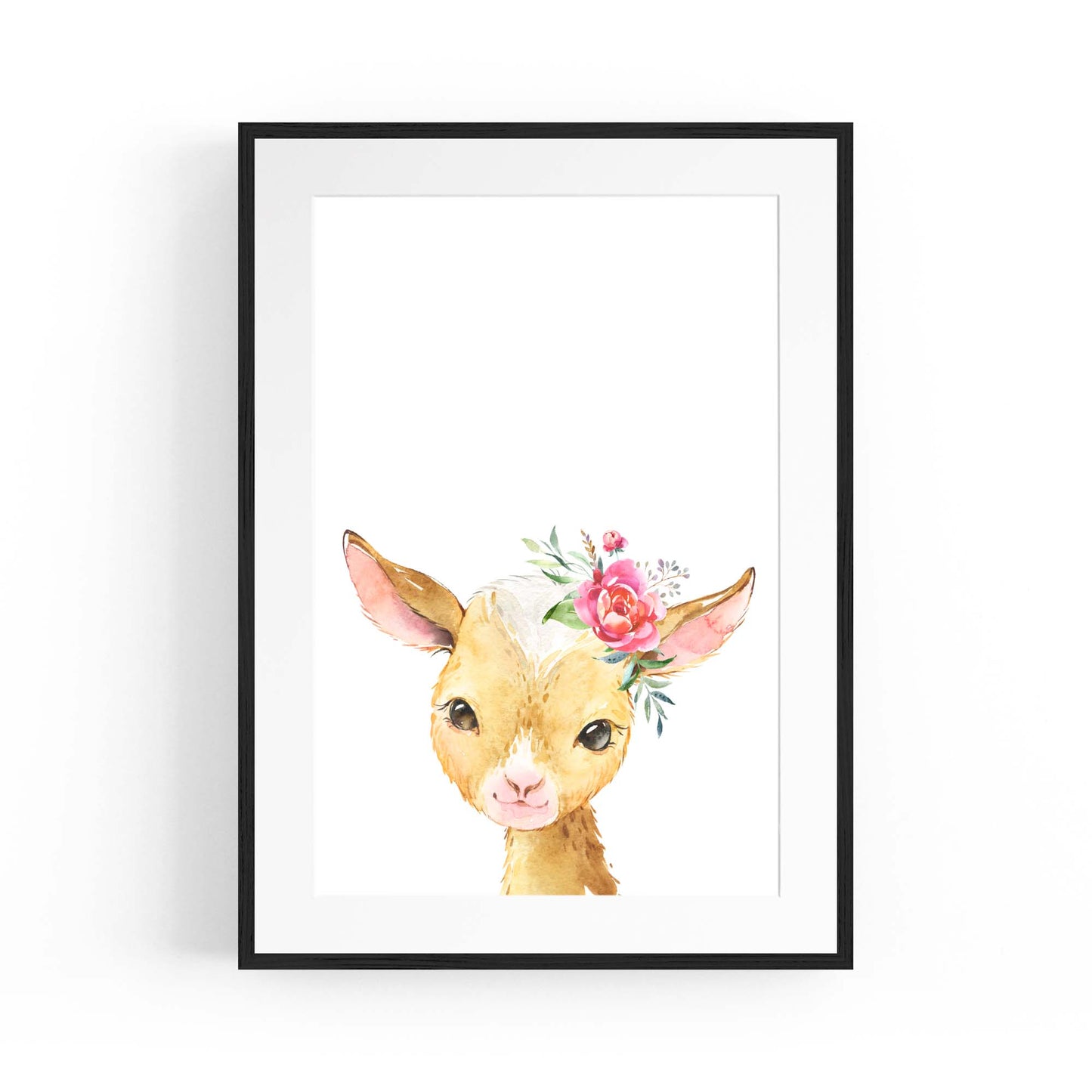 Cute Baby Goat Nursery Animal Gift Wall Art - The Affordable Art Company