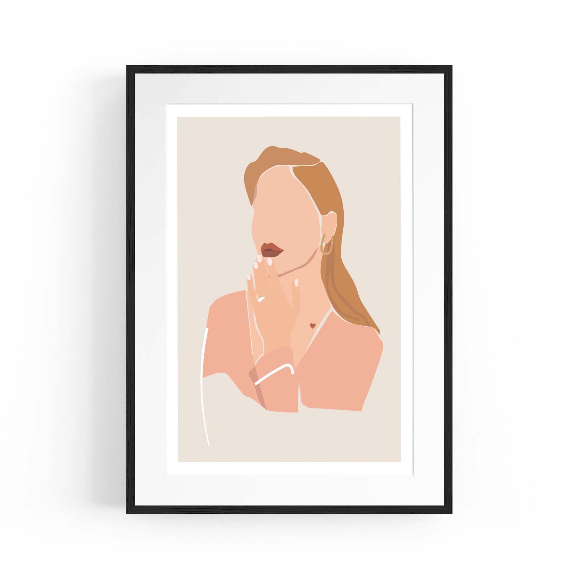 Minimal Girl Abstract Retro Bedroom Wall Art #4 - The Affordable Art Company