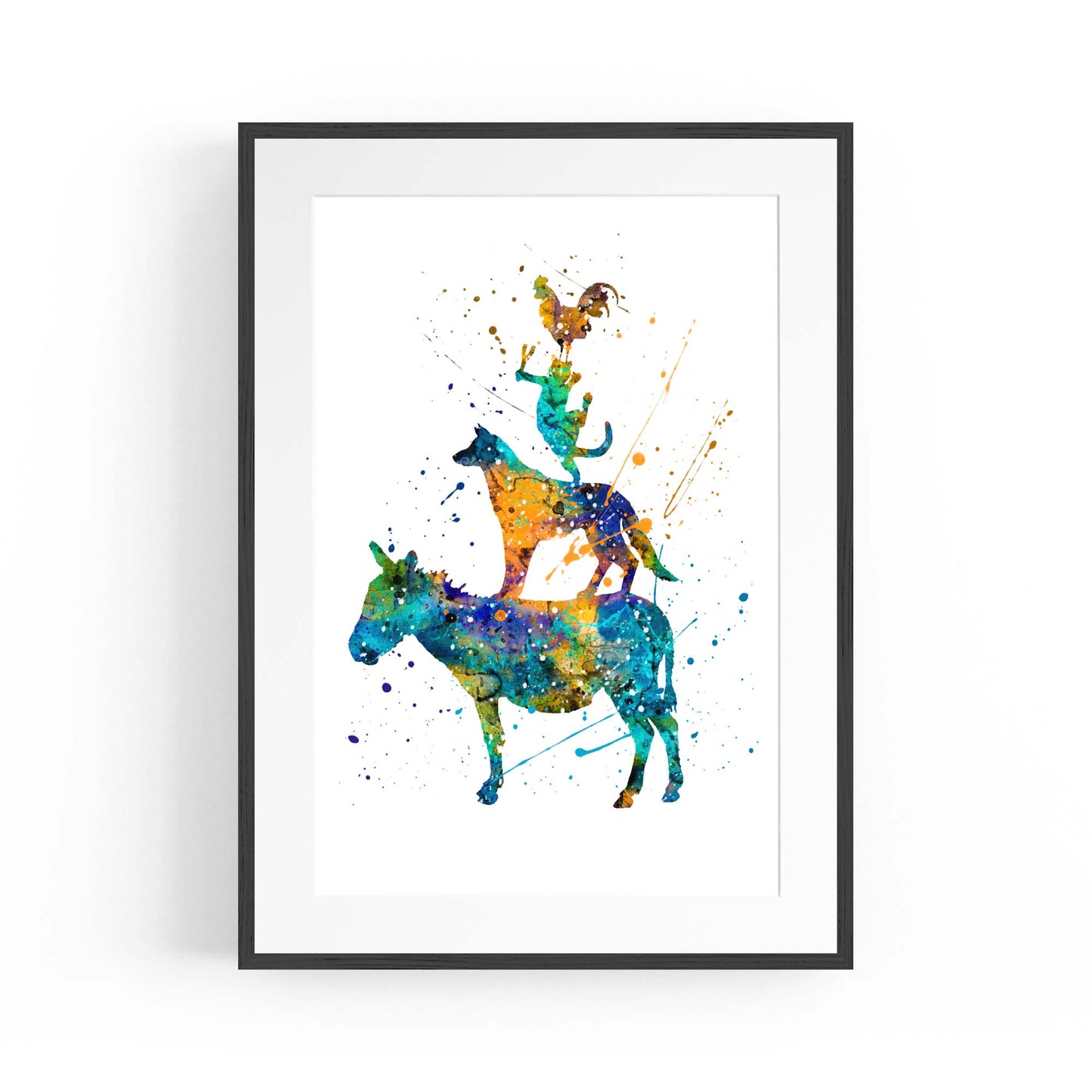 Musicians of Bremen Nursery Story Wall Art - The Affordable Art Company
