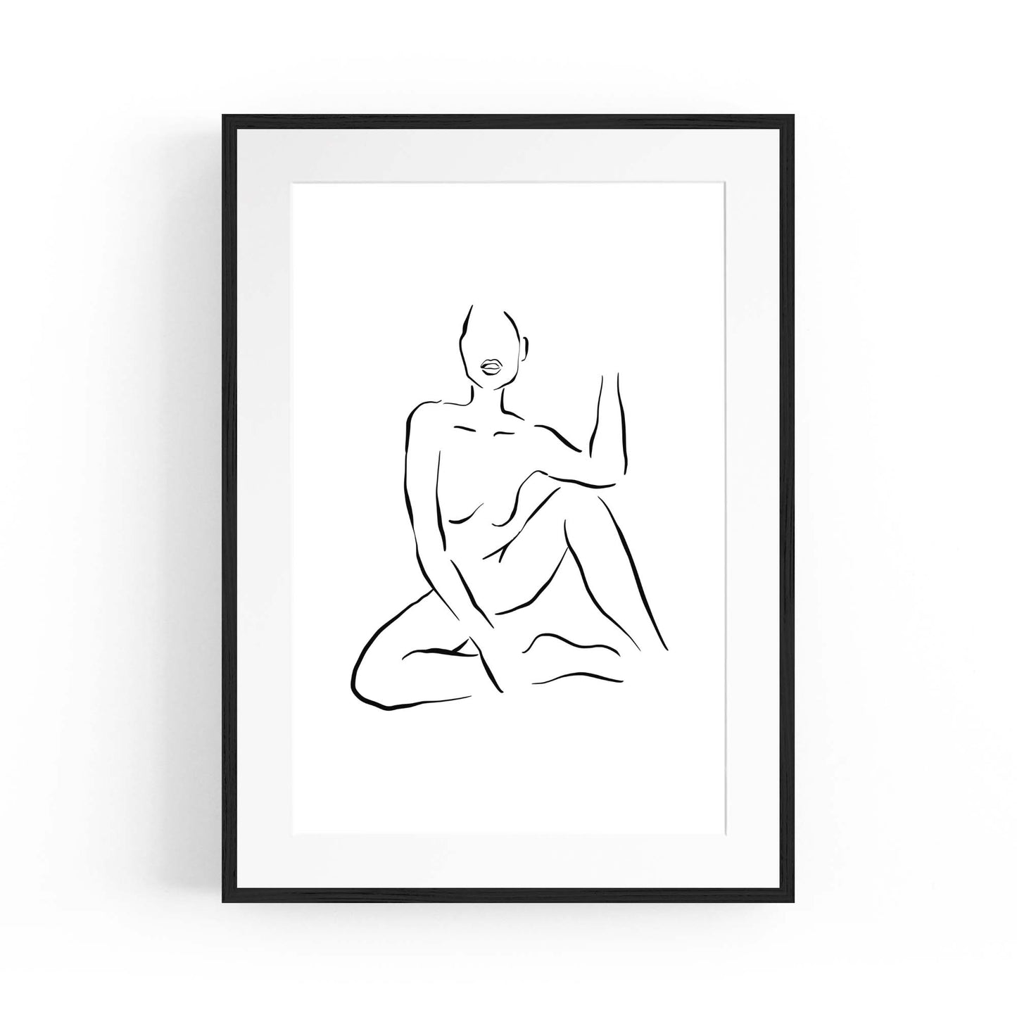 Nude Female Body Minimal Line Drawing Wall Art #2 - The Affordable Art Company