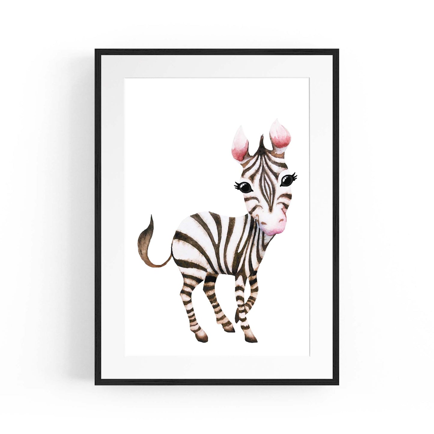 Cartoon Zebra Cute Nursery Baby Animal Art #1 - The Affordable Art Company