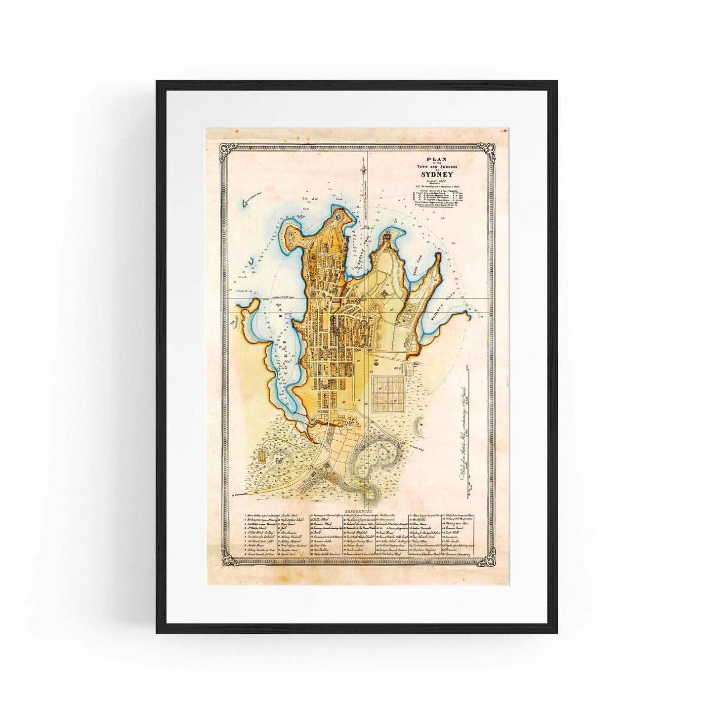 Sydney Vintage Map Australian Old Wall Art #4 - The Affordable Art Company