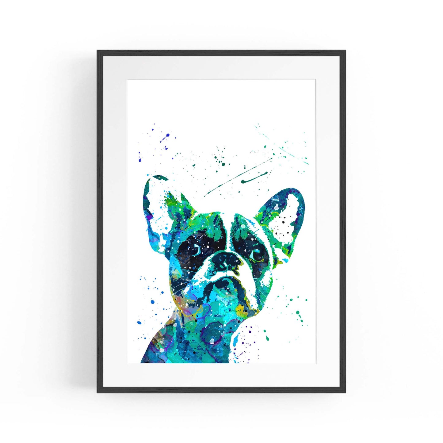 Watercolour French Bulldog Cute Dog Wall Art - The Affordable Art Company