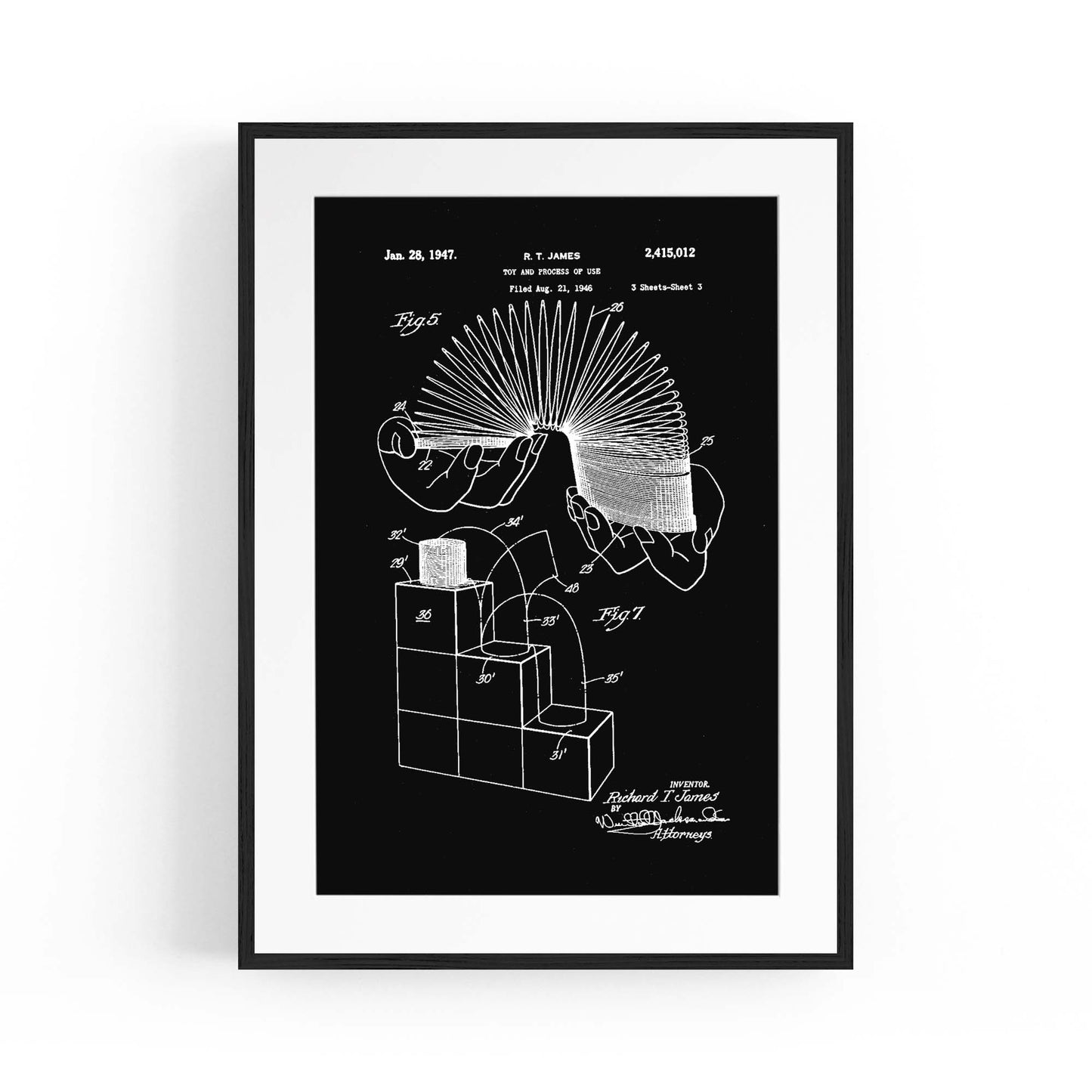 Vintage Slinky Toy Patent Wall Art #1 - The Affordable Art Company